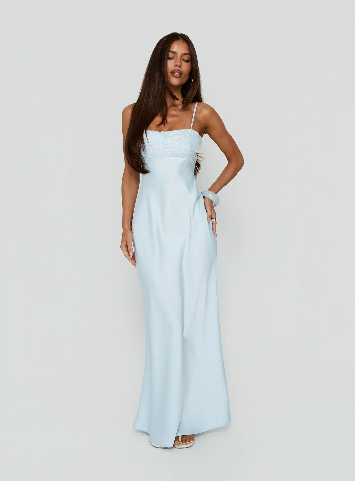 Engracia Sequin Maxi Dress Ice Blue sold by Princess Polly product image thumbnail 2
