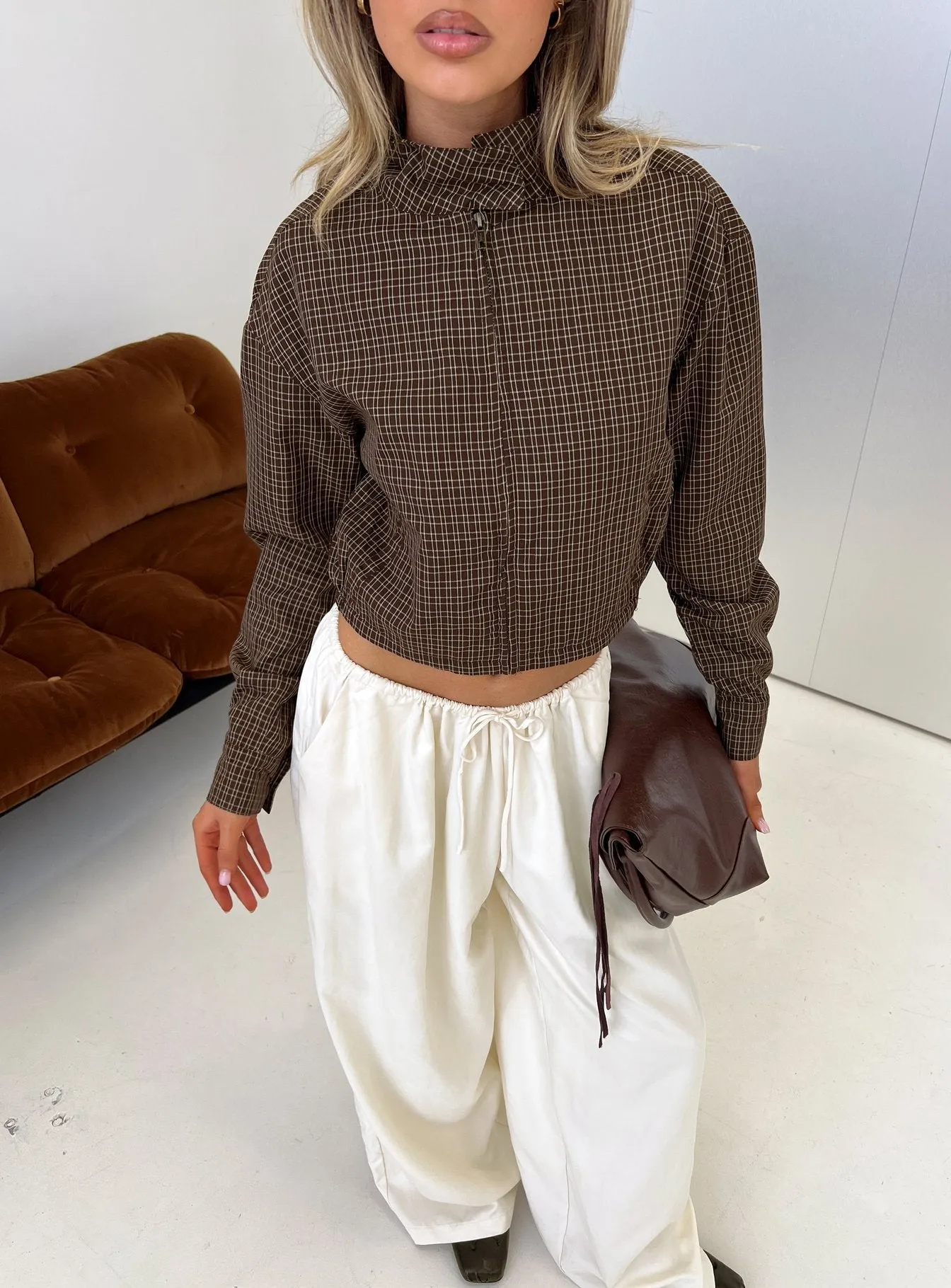 Aura Jacket Chocolate Plaid sold by Princess Polly