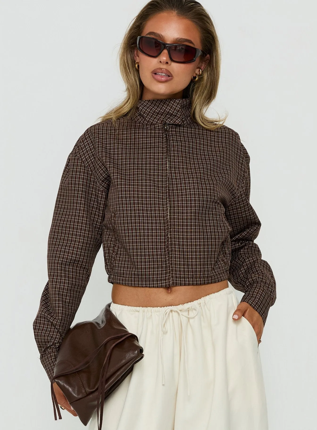 Aura Jacket Chocolate Plaid sold by Princess Polly product image thumbnail 2