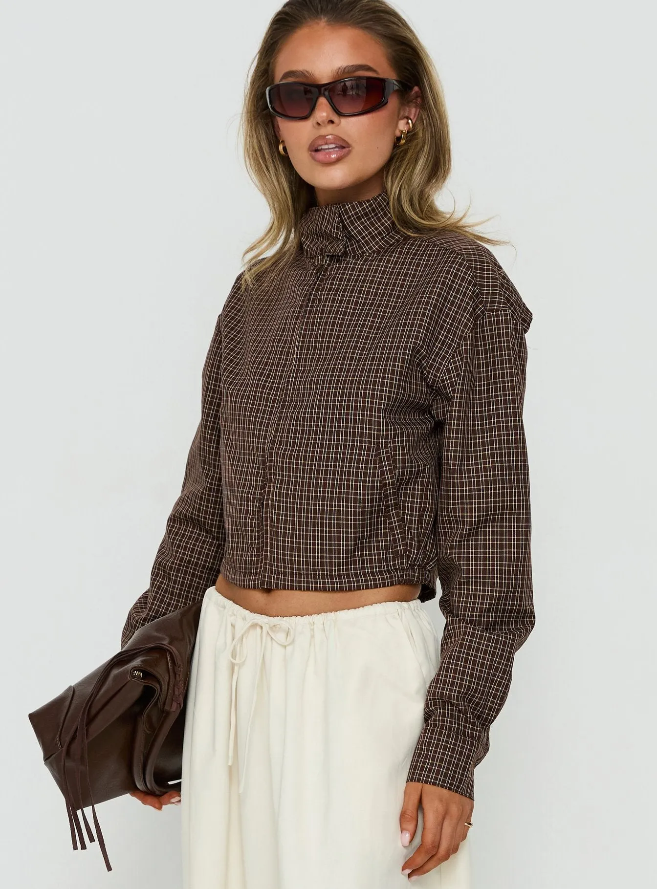 Aura Jacket Chocolate Plaid sold by Princess Polly product image thumbnail 4