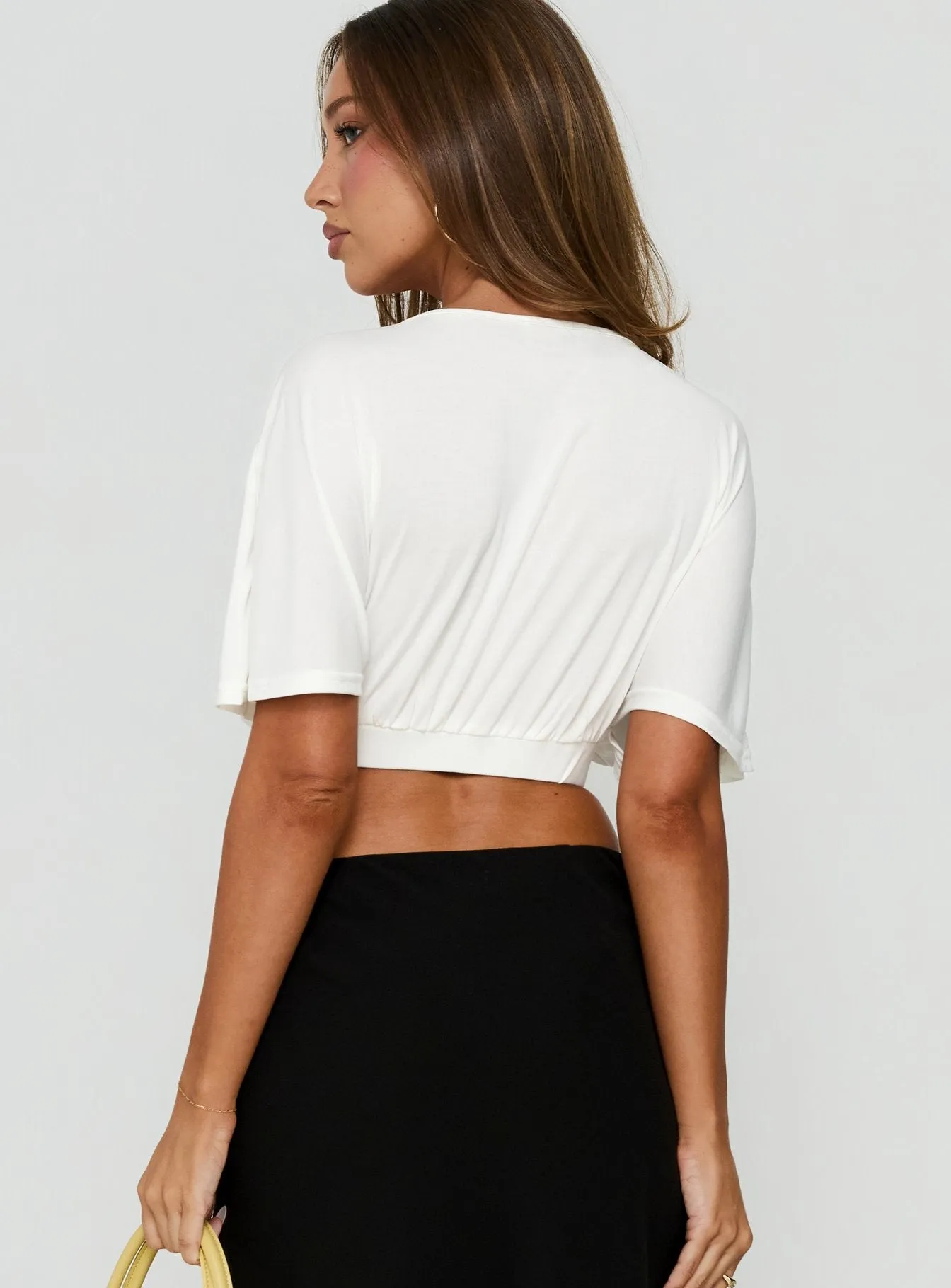 Clarenza Micro Jersey Crop Top White sold by Princess Polly product image thumbnail 5