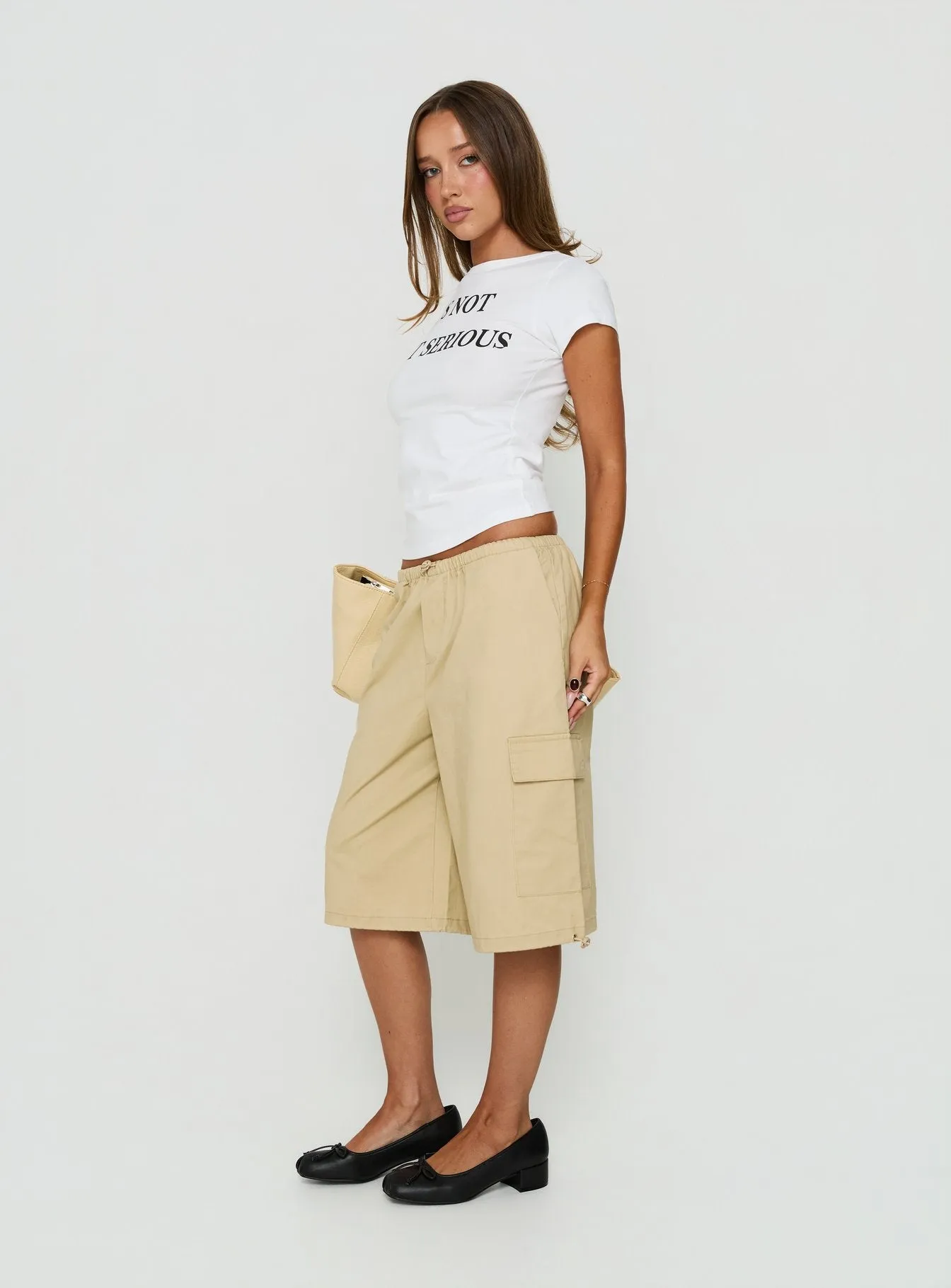 Allyza Baggy Cargo Shorts Stone sold by Princess Polly product image thumbnail 4