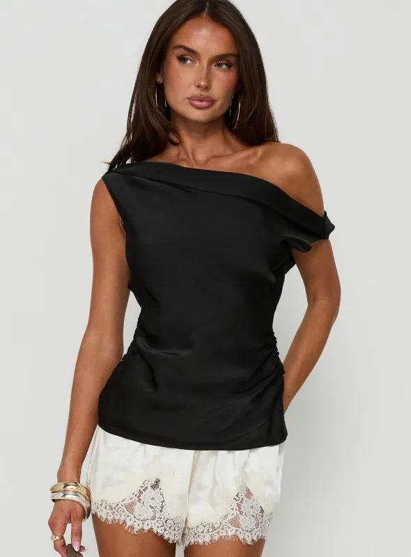 Sweetheart Off Shoulder Top Noir made by Lioness