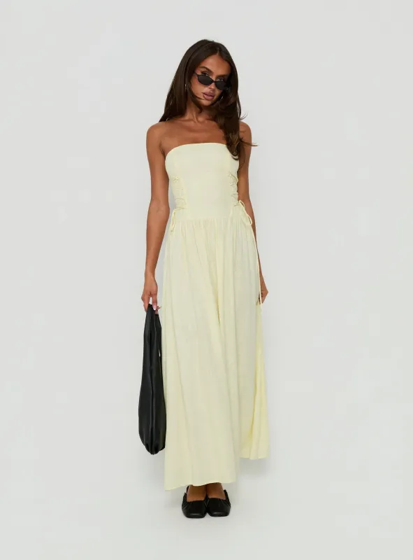 So Far So Good Maxi Dress Butter made by Princess Polly