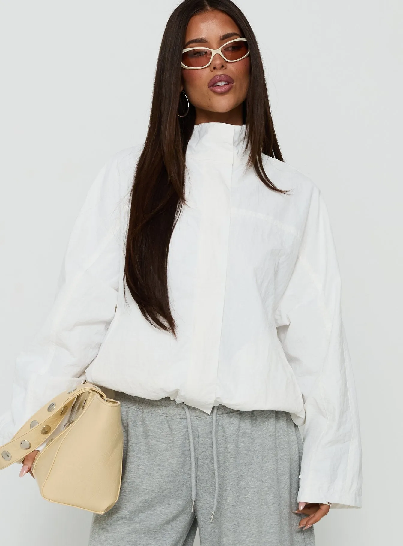 Shoreline Windbreaker Jacket White sold by Princess Polly product image thumbnail 2