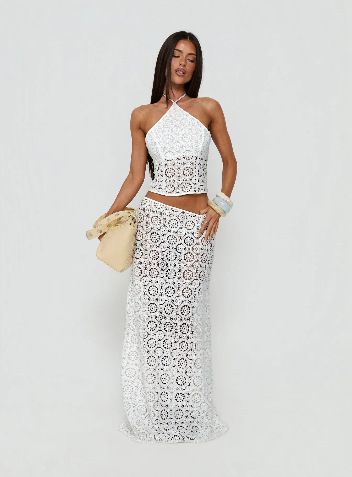 Starting Fresh Crochet Arrowneck Top White sold by Princess Polly product image thumbnail 3