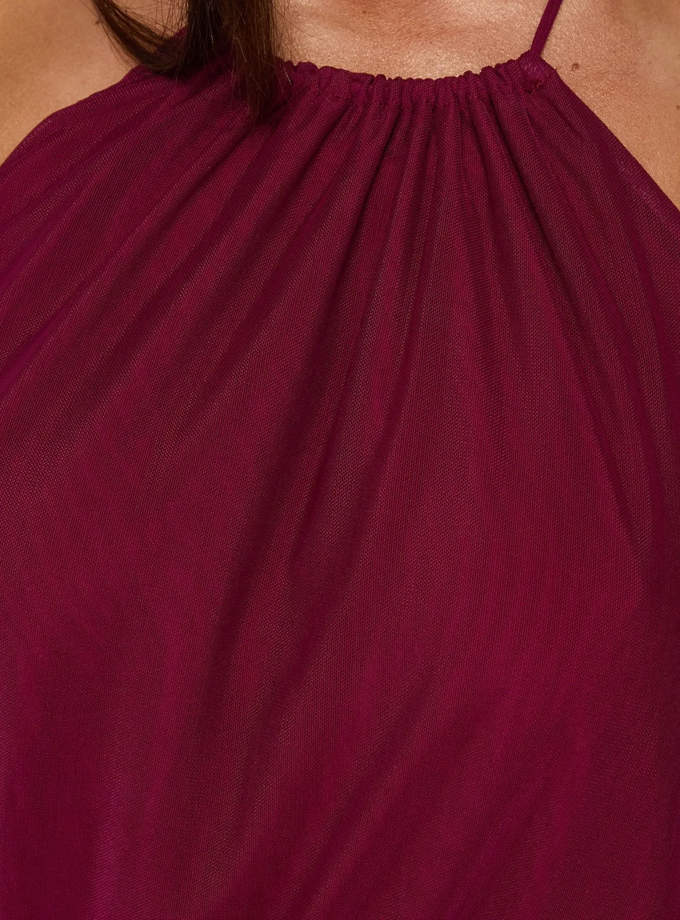 Casperina Ruched Halter Maxi Dress Berry sold by Princess Polly product image thumbnail 5