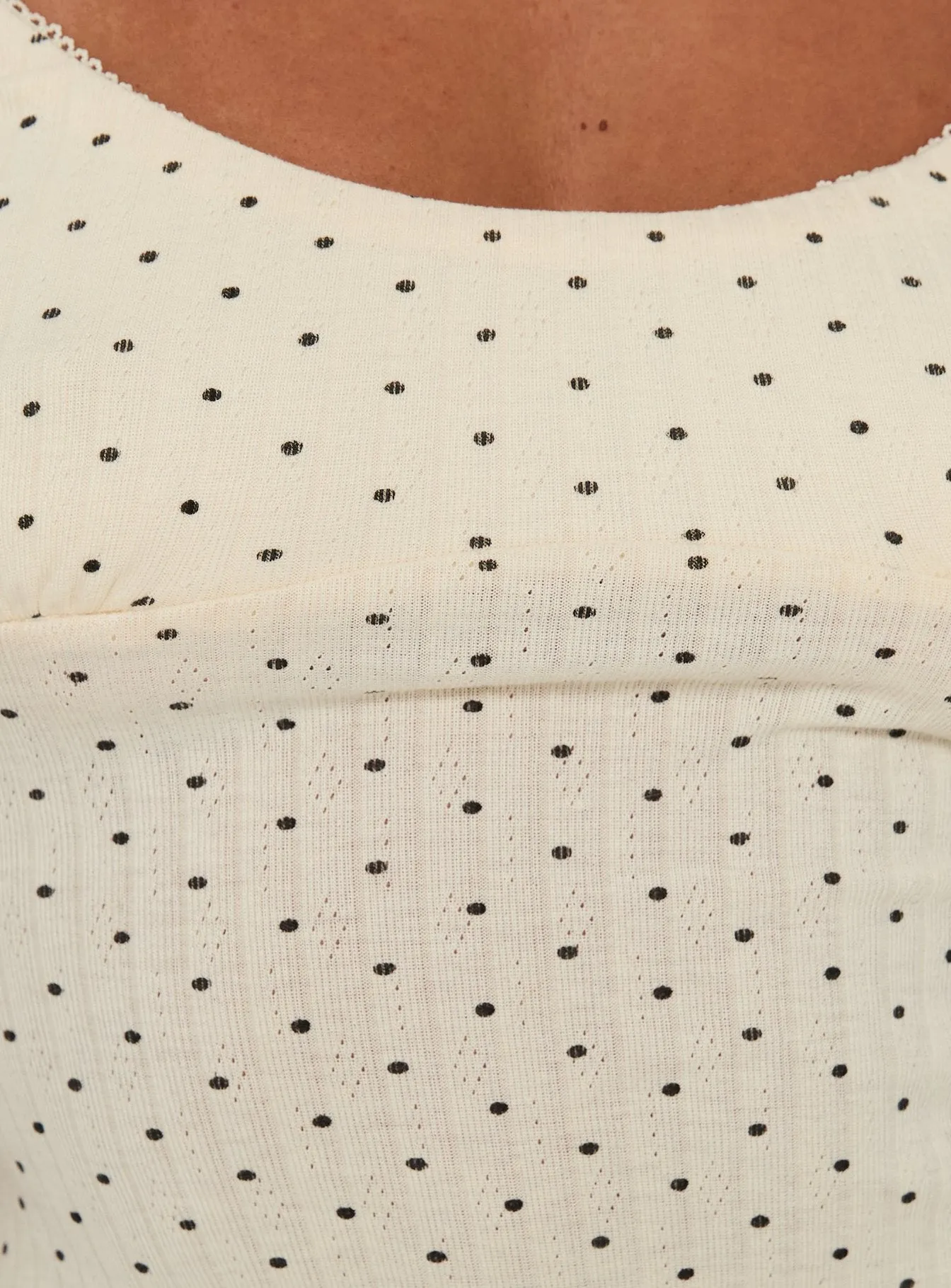 By Nightfall Pointelle Sleep Tank Top Cream Polka Dot sold by Princess Polly product image thumbnail 5