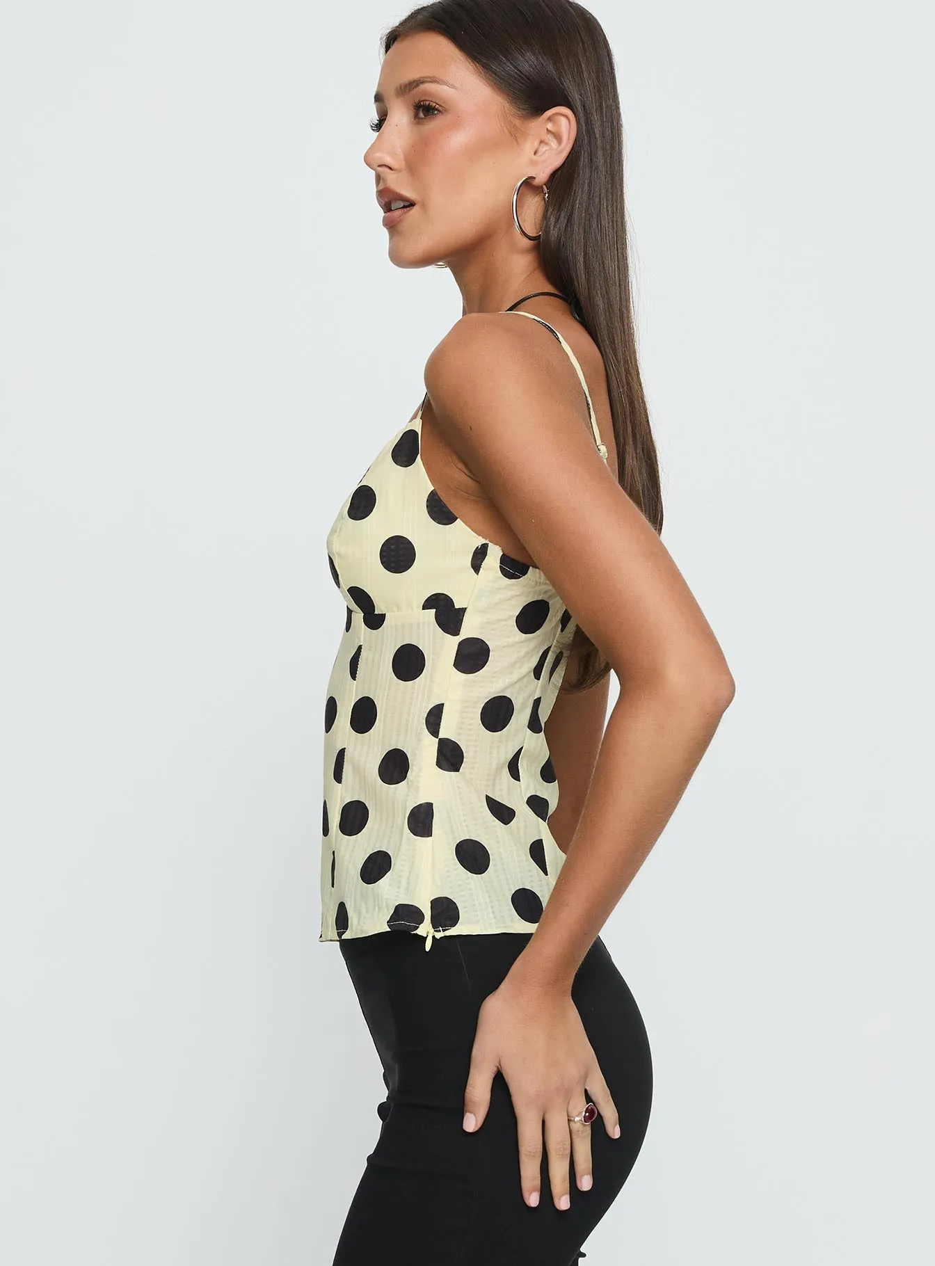 I Know Love Cami Top Yellow Polka sold by Princess Polly product image thumbnail 3
