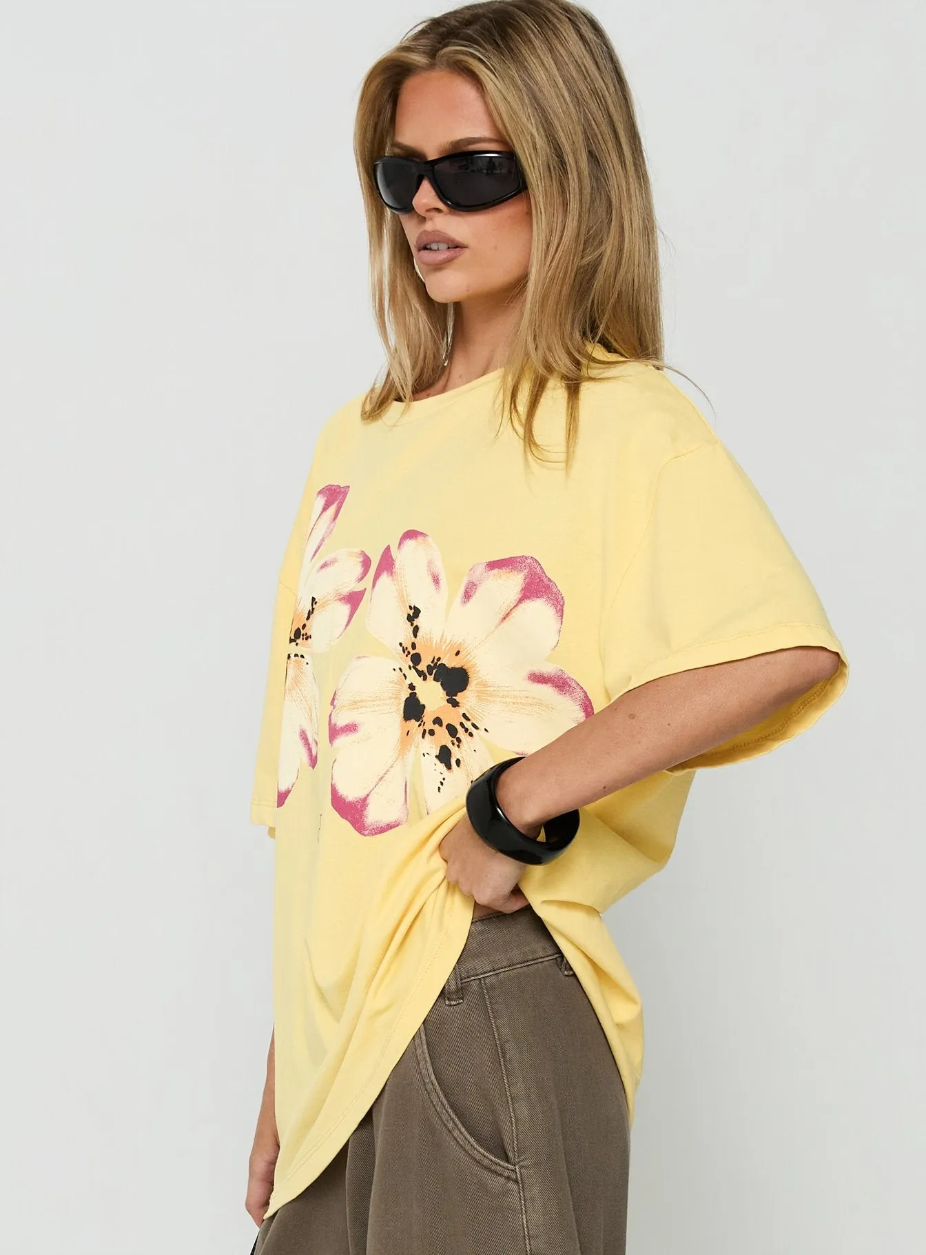 Botanic Lover Oversized Graphic Tee Washed Yellow sold by Princess Polly product image thumbnail 3