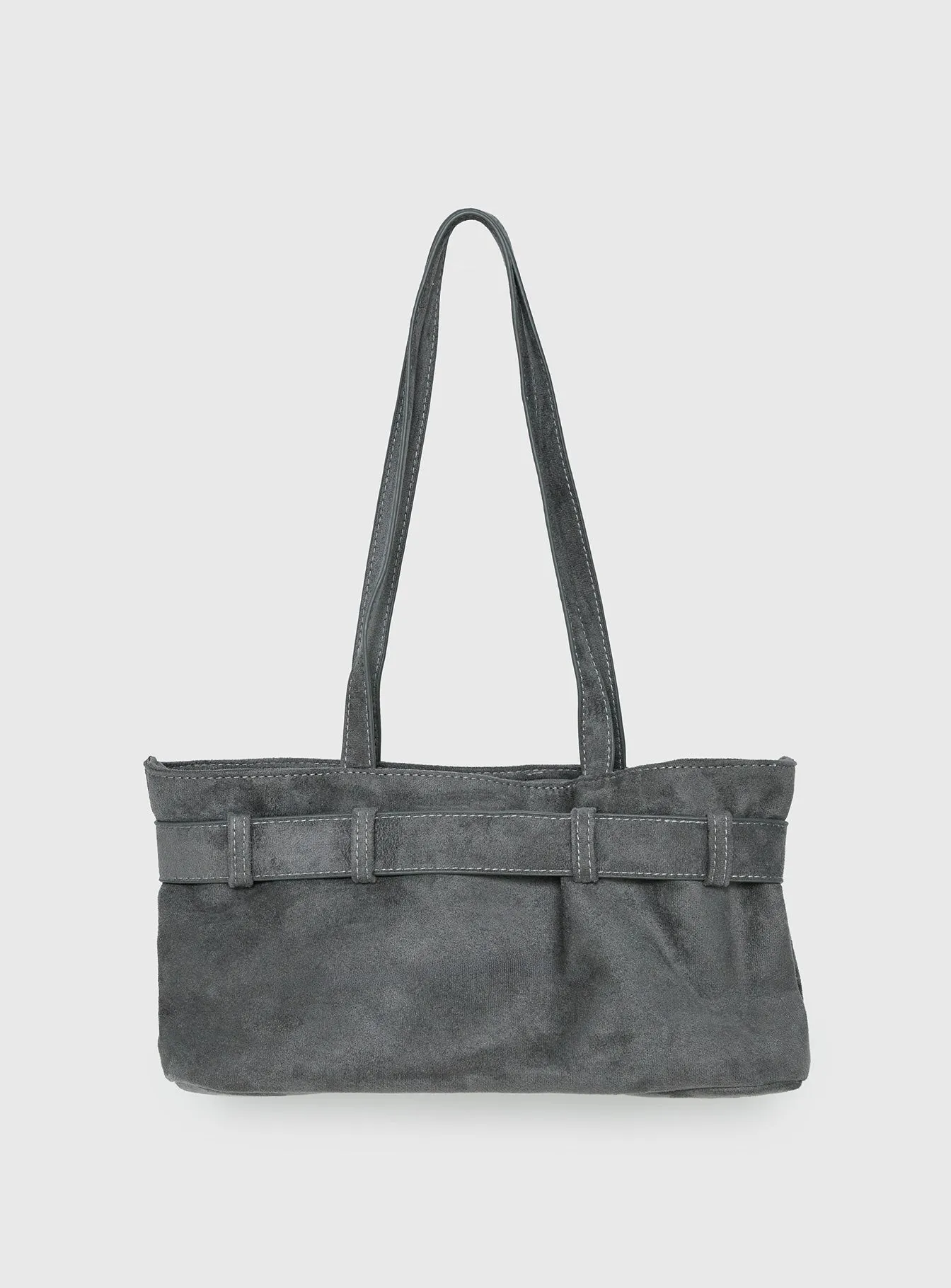 Views Of Capri Faux Suede Buckle Shoulder Bag Charcoal sold by Princess Polly product image thumbnail 4