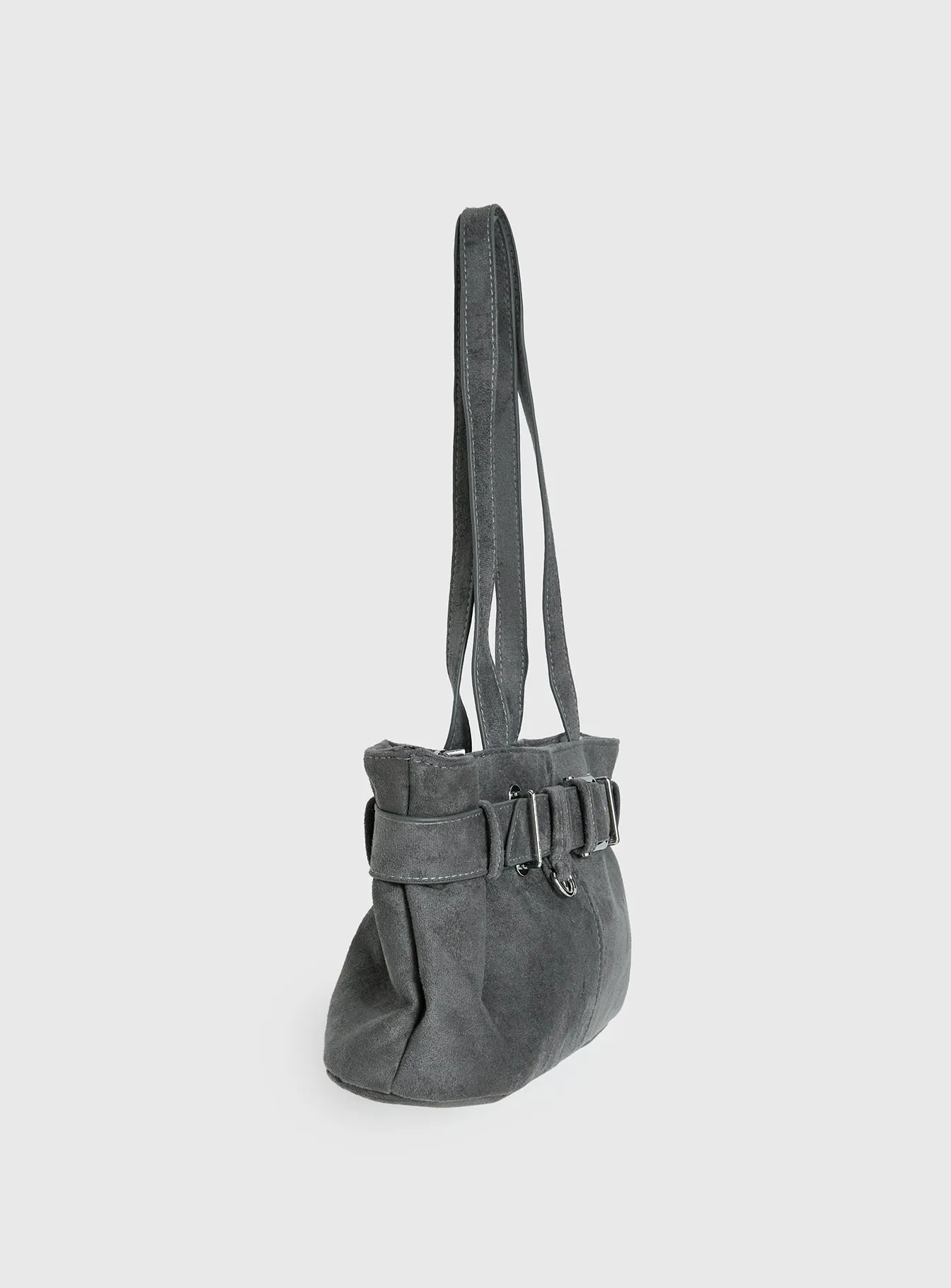 Views Of Capri Faux Suede Buckle Shoulder Bag Charcoal sold by Princess Polly product image thumbnail 3