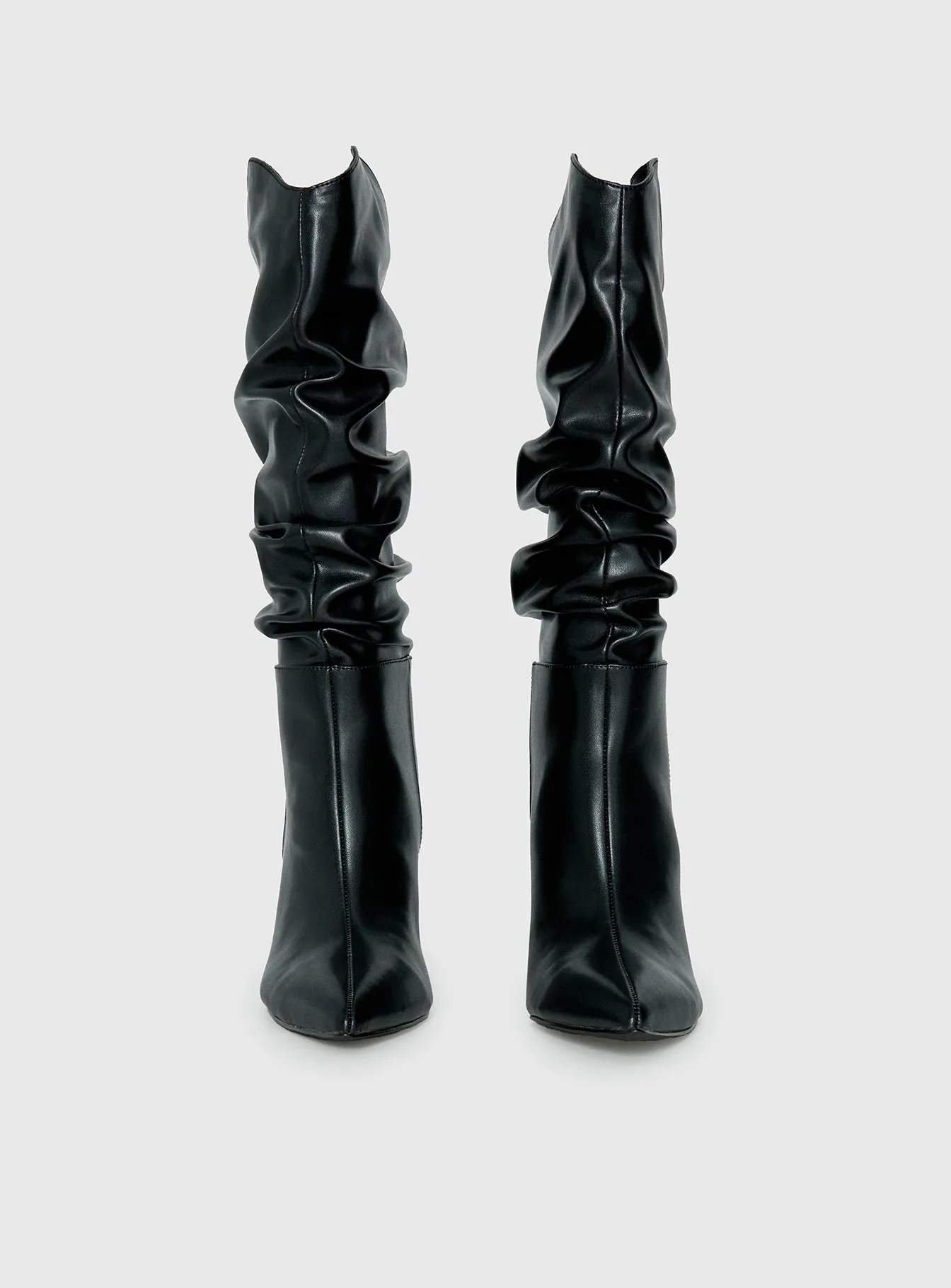 Pop Style Scrunched Pointed Toe Boots Black sold by Princess Polly product image thumbnail 3