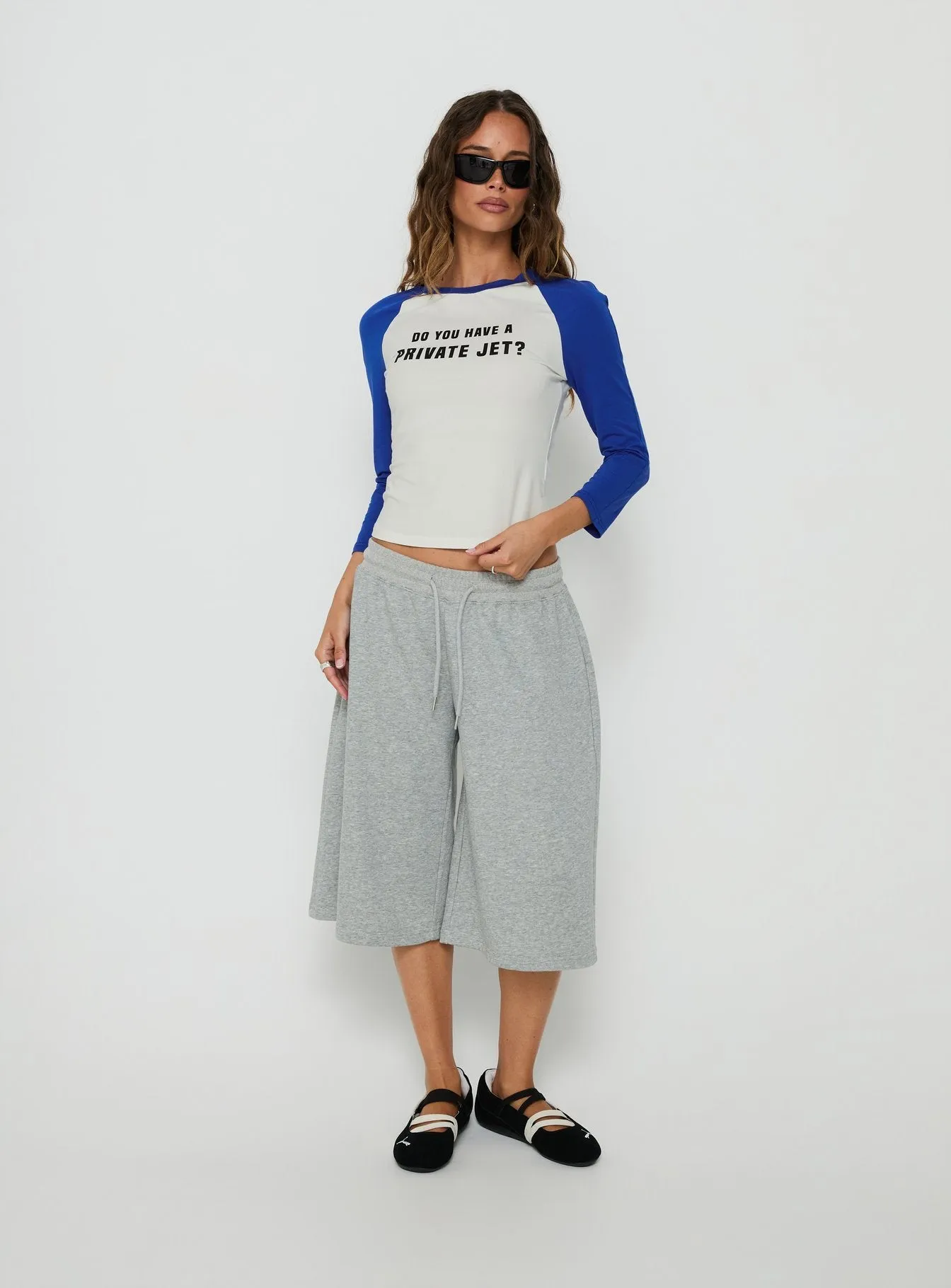 Jet Style Long Sleeve Graphic Raglan Top Blue / White sold by Princess Polly product image thumbnail 3