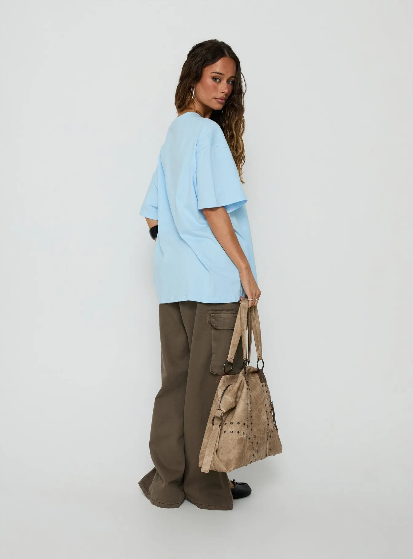 Some Call Me Charming Oversized Graphic Tee Light Blue sold by Princess Polly product image thumbnail 5