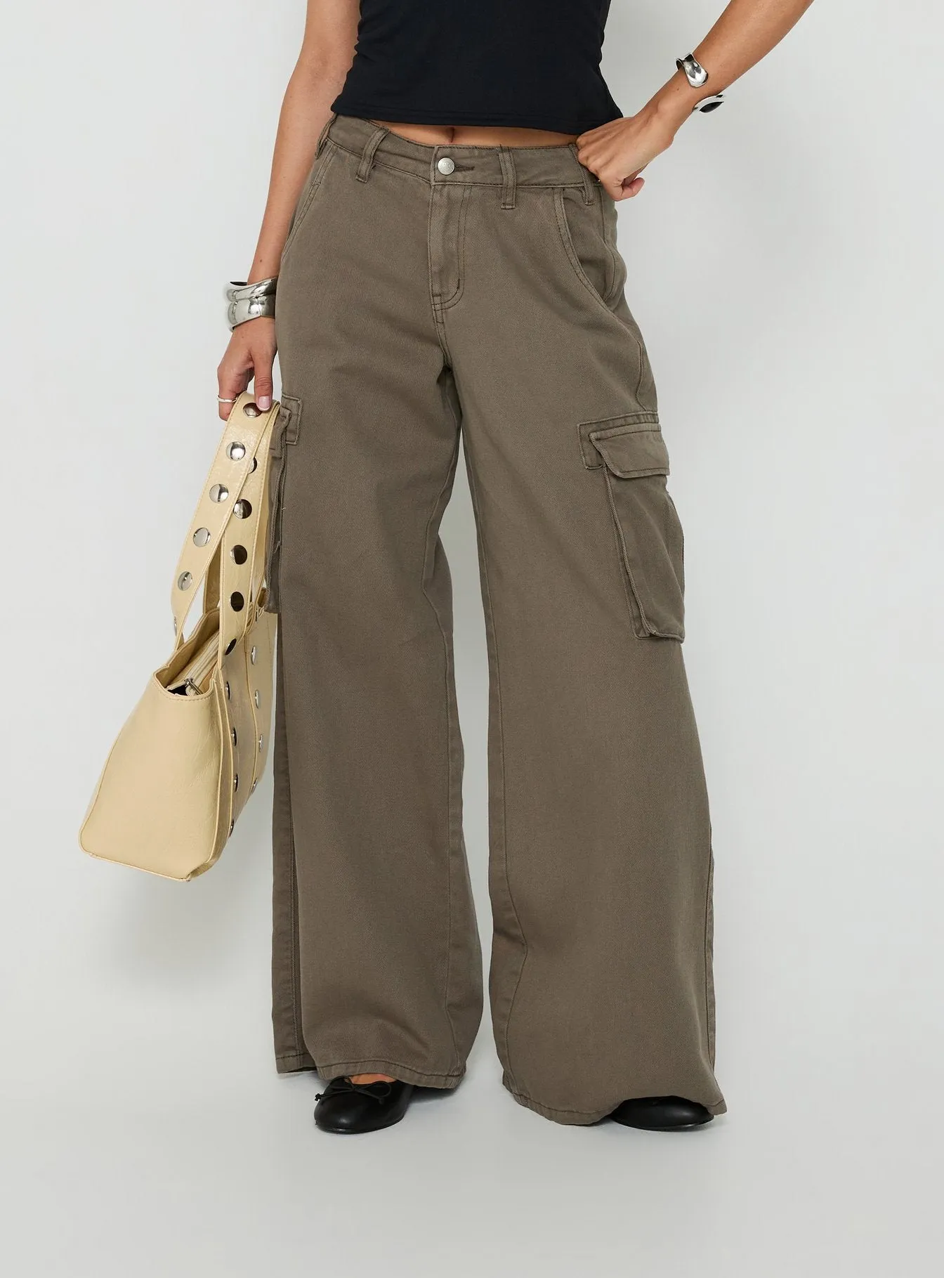 Hudsen Cargo Pants Khaki sold by Princess Polly product image thumbnail 2