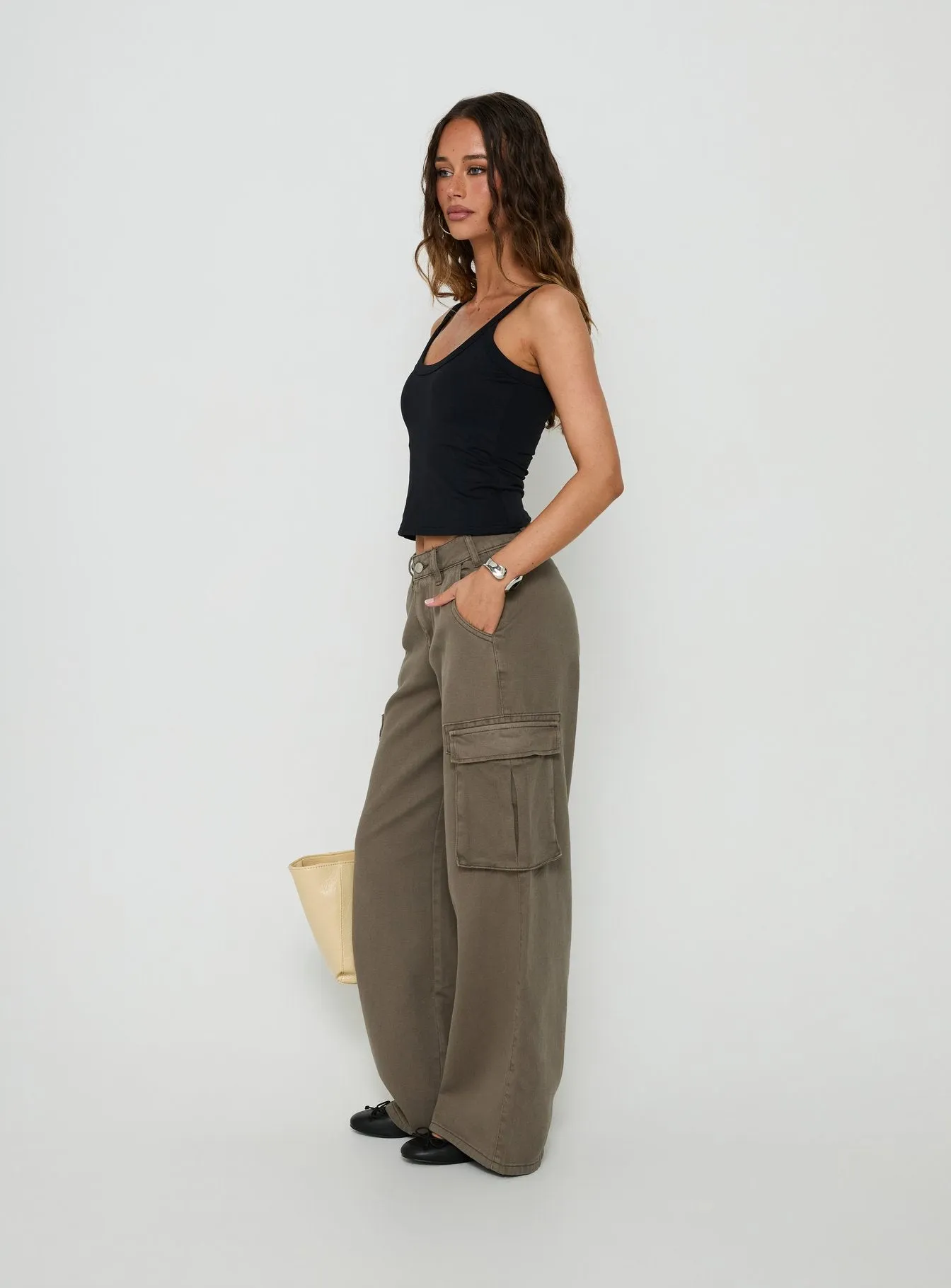 Hudsen Cargo Pants Khaki sold by Princess Polly product image thumbnail 4