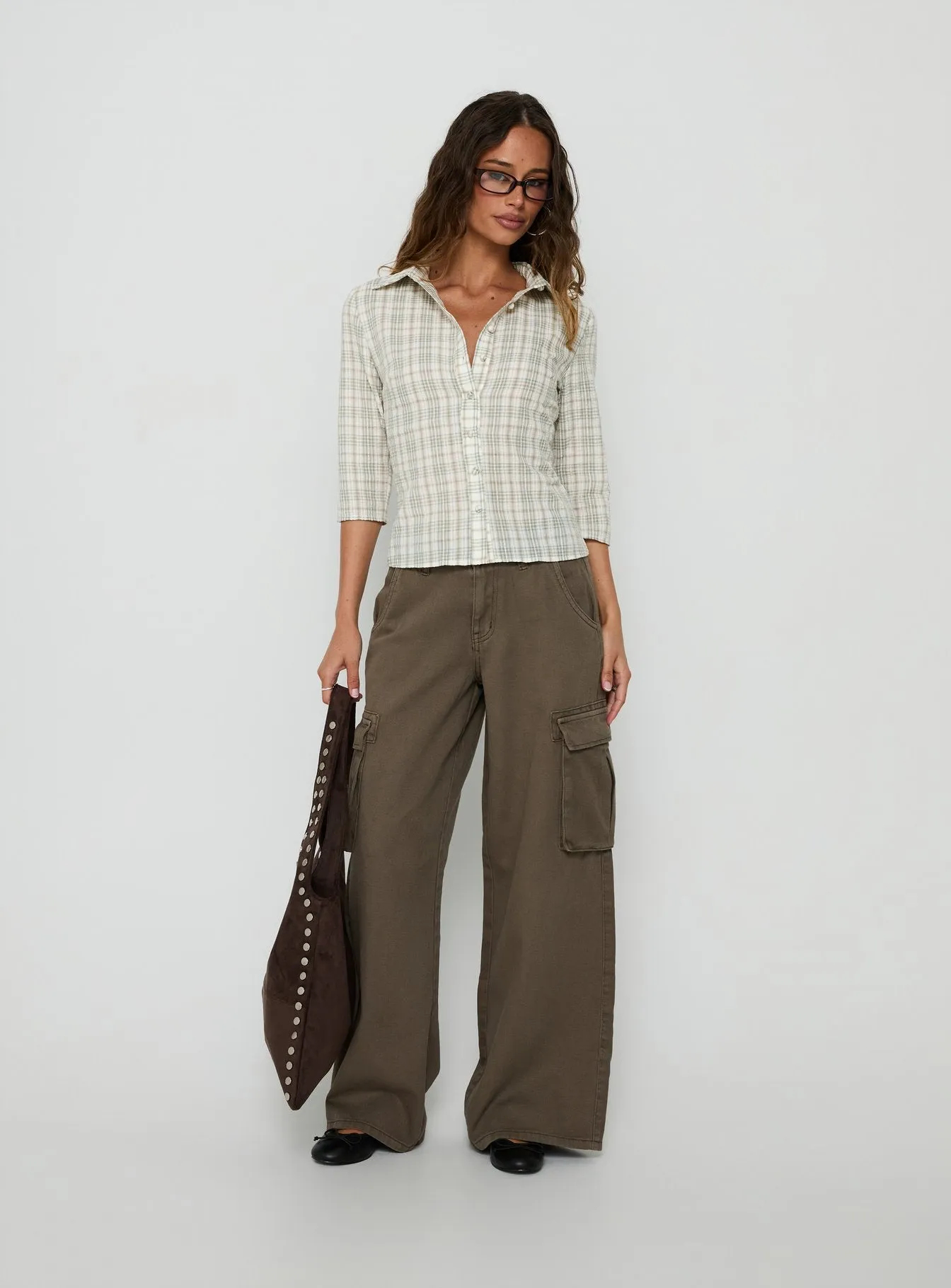 Anni 3/4 Sleeve Top Multi Check sold by Princess Polly product image thumbnail 3