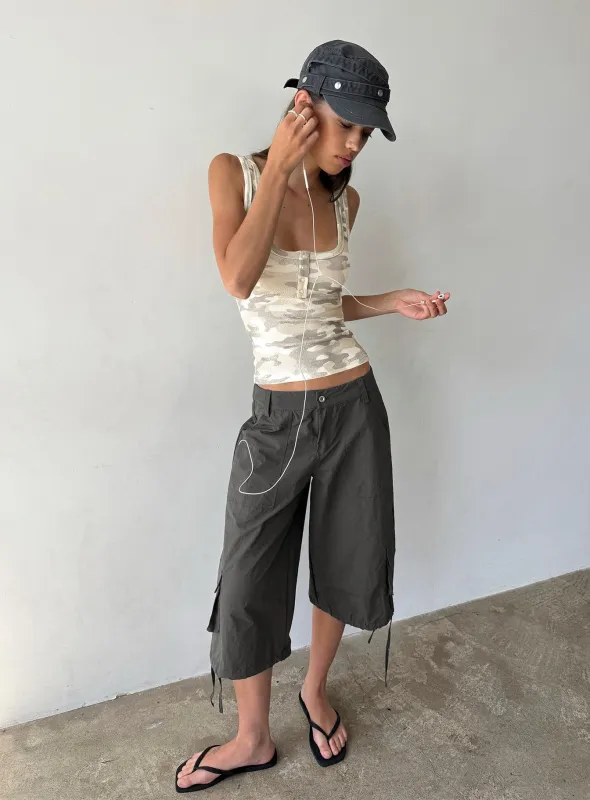Relaxer 3/4 Cargo Pants Charcoal made by Princess Polly