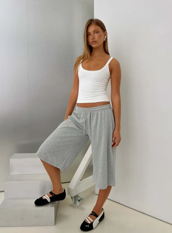 Nikko Longline Fleece Shorts Grey Marle made by Princess Polly