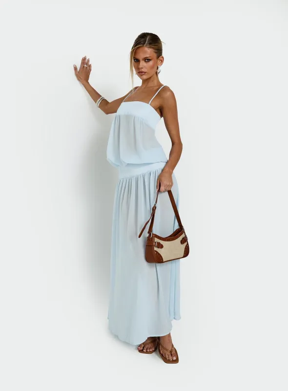 Gracia Blouson Maxi Dress Blue made by Lioness