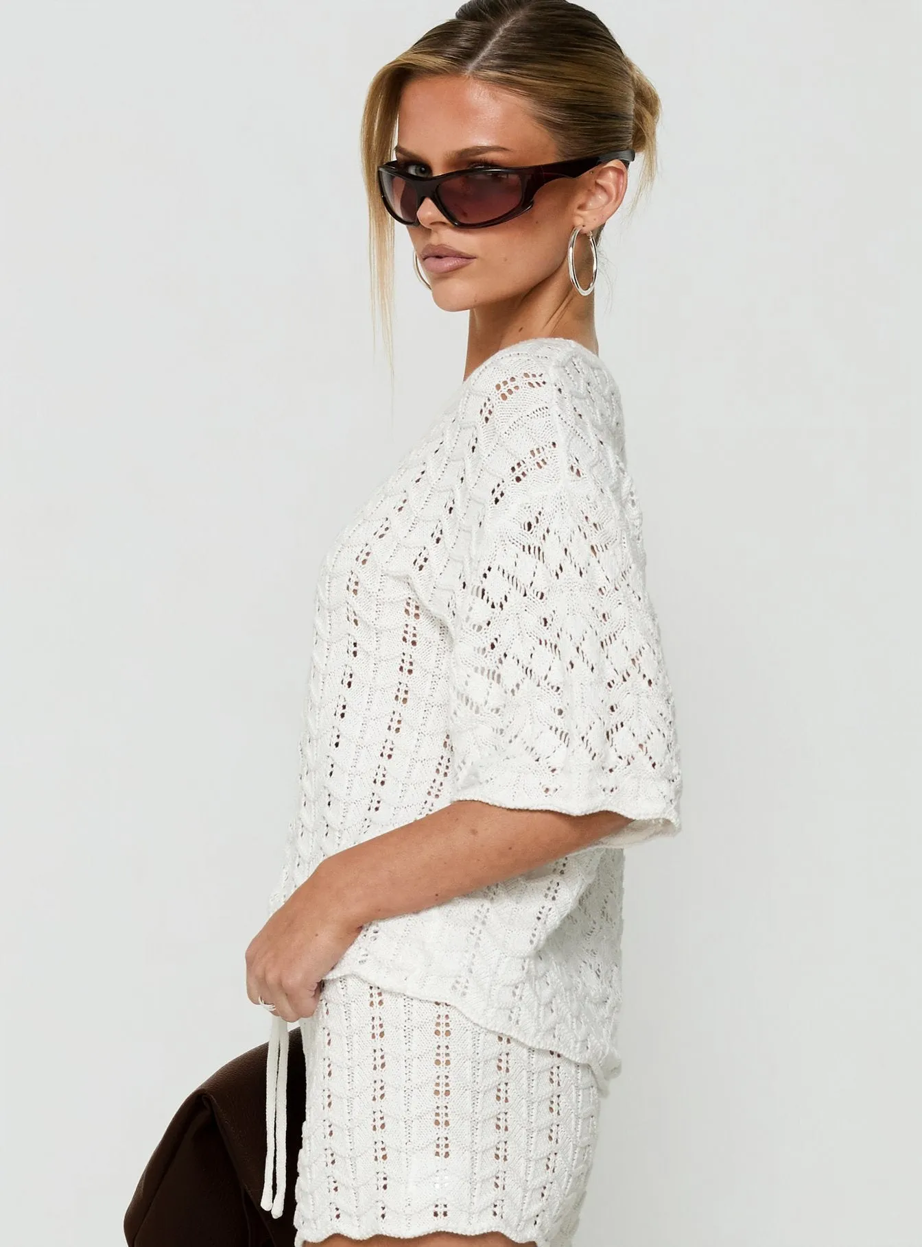 Rheara Knit Short Sleeve Top White sold by Princess Polly product image thumbnail 4