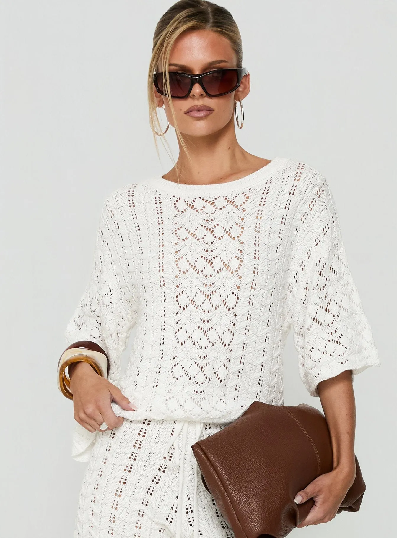 Rheara Knit Short Sleeve Top White sold by Princess Polly product image thumbnail 2