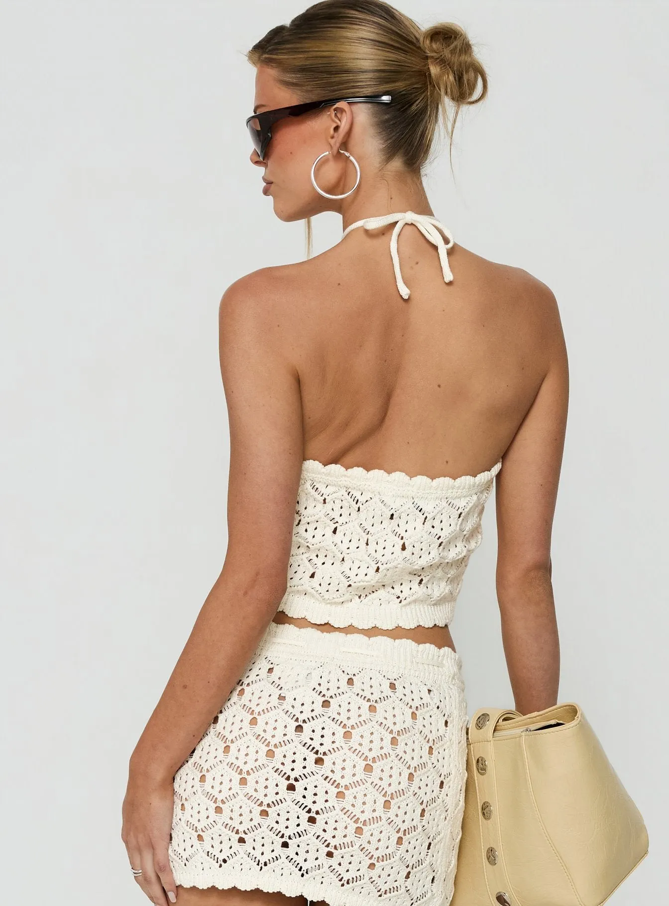 Harrietah Arrowneck Crochet Top White sold by Princess Polly product image thumbnail 5