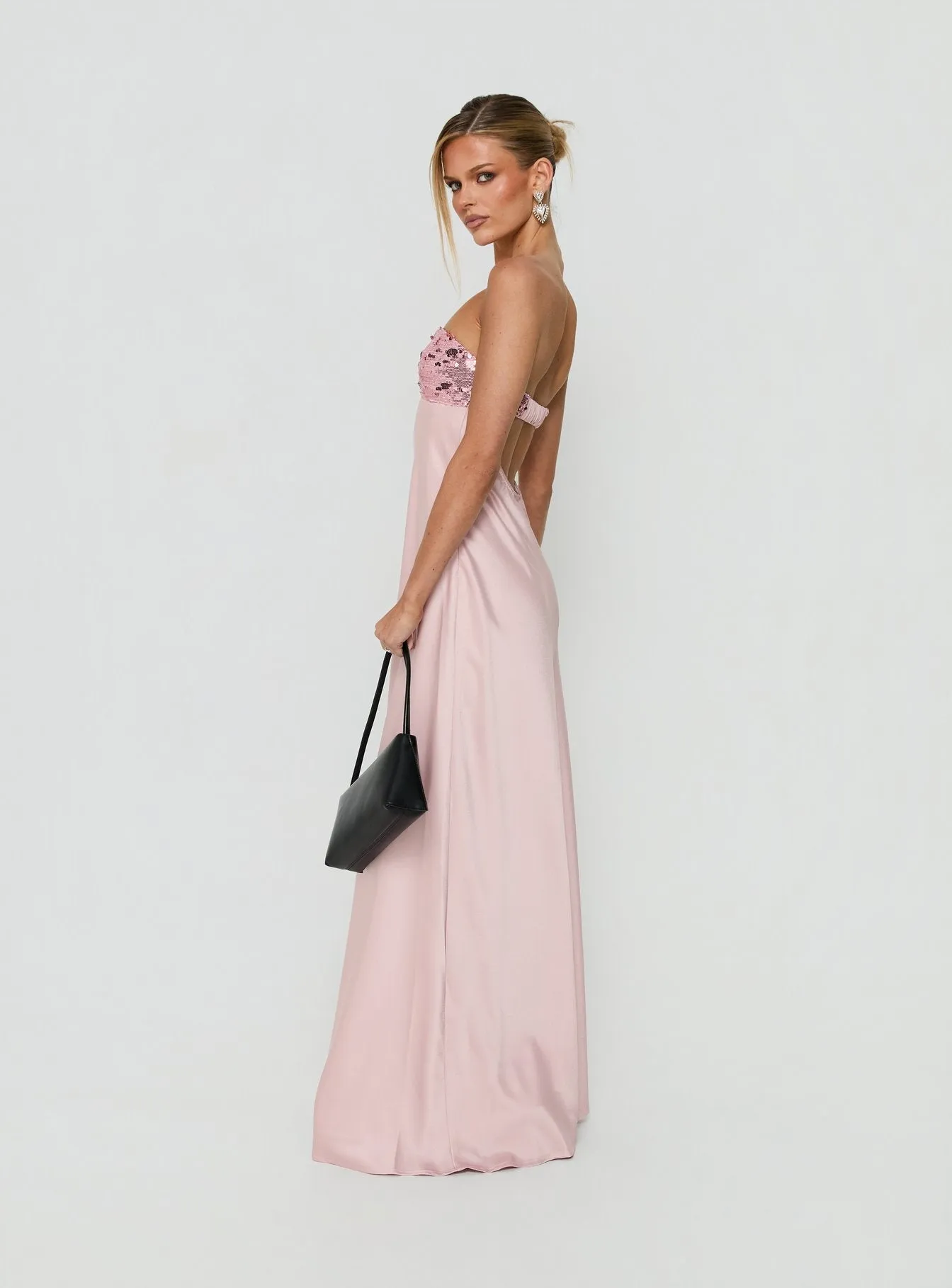 See The Vision Sequin Bust Strapless Maxi Dress Pink sold by Princess Polly product image thumbnail 4