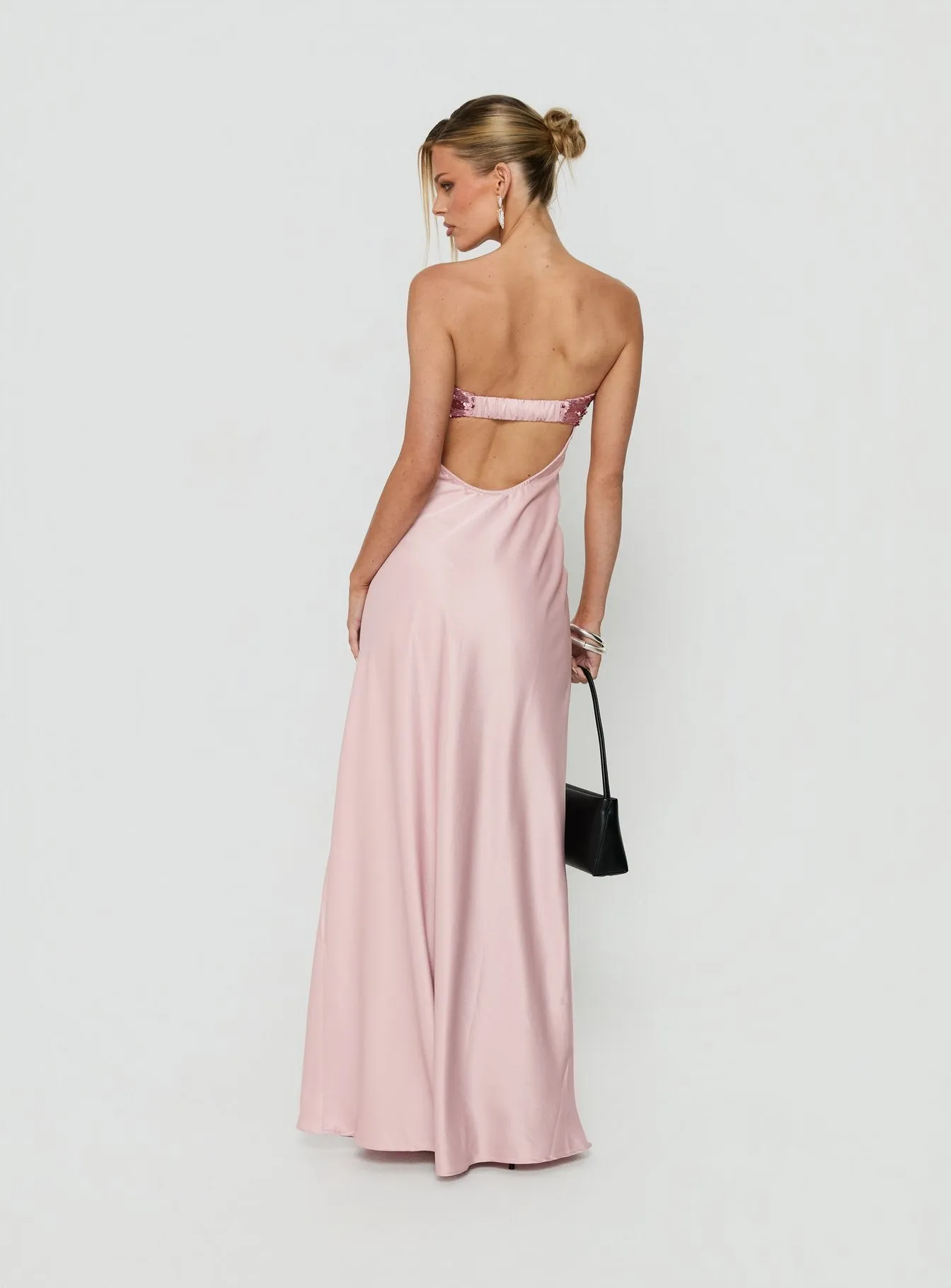 See The Vision Sequin Bust Strapless Maxi Dress Pink sold by Princess Polly product image thumbnail 5