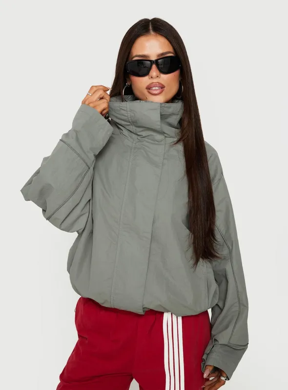 Shoreline Windbreaker Jacket Grey made by Lioness