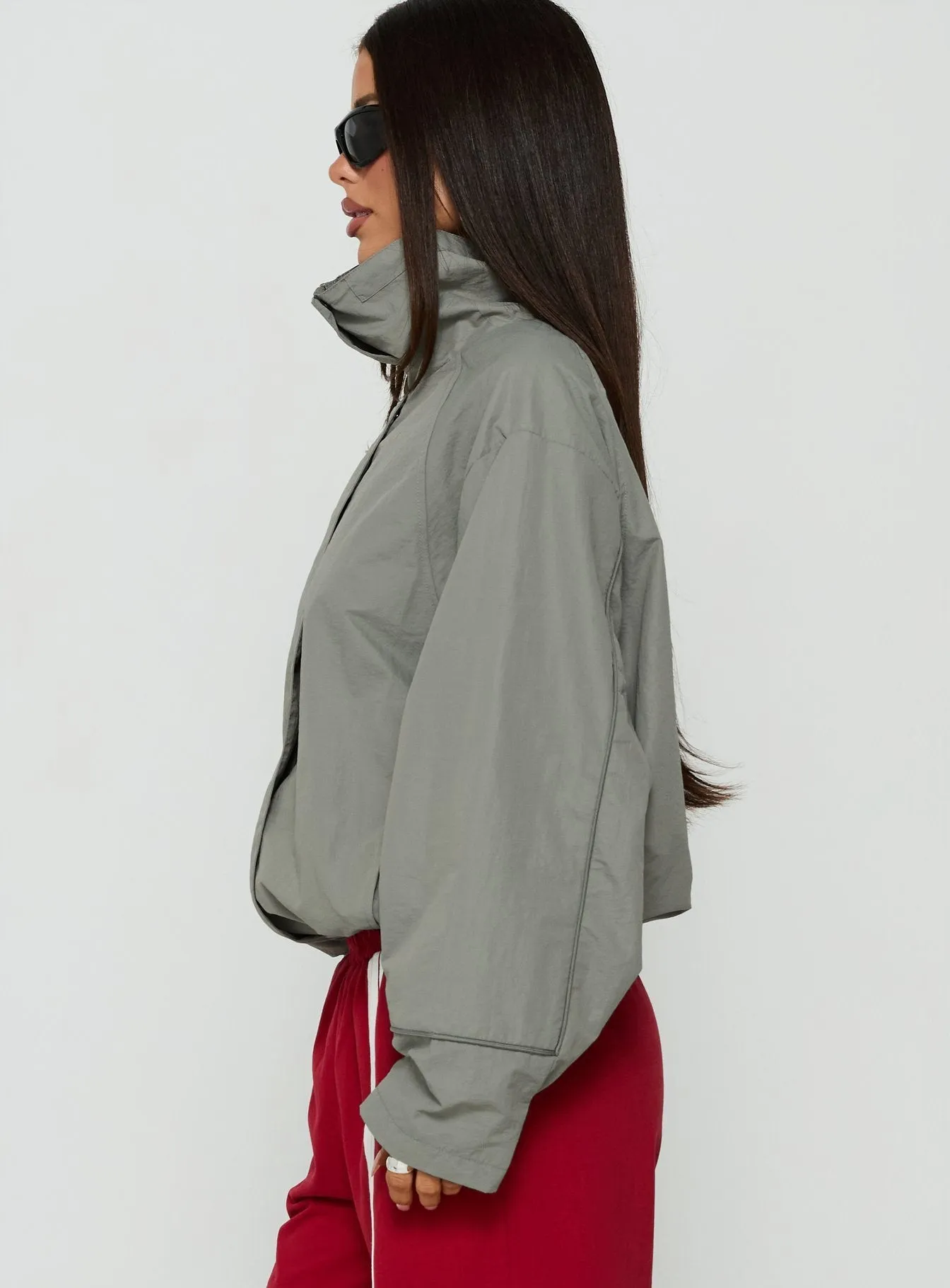 Shoreline Windbreaker Jacket Grey sold by Princess Polly product image thumbnail 4