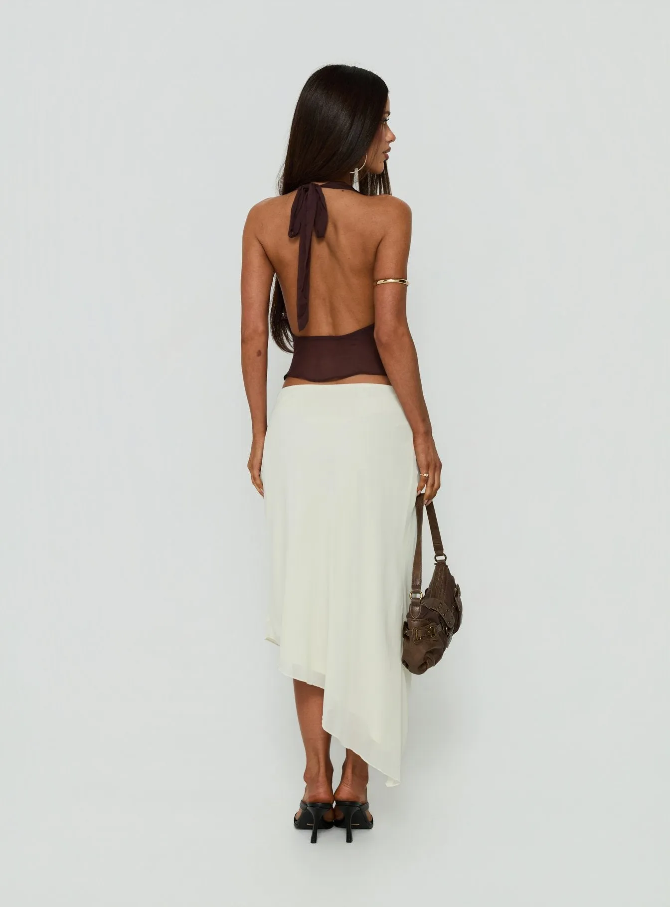 Suella Asymmetrical Midi Skirt Off White sold by Princess Polly product image thumbnail 5