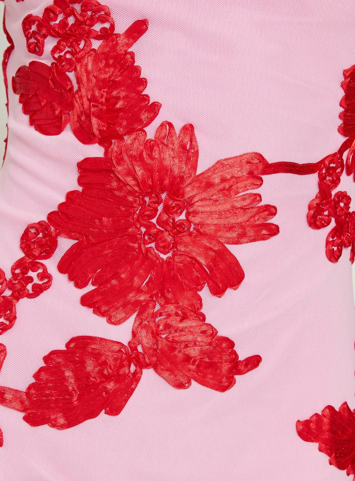 Kareina Scoop Embroidered Mini Dress Pink / Red sold by Princess Polly product image thumbnail 5