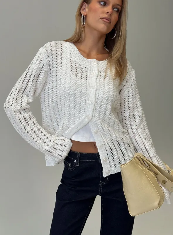 Avalisa Knit Cardigan White made by Princess Polly