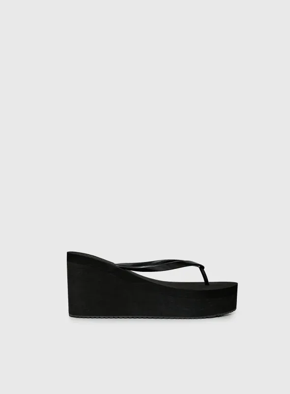 Next Sunday Thong Heel Black made by Princess Polly