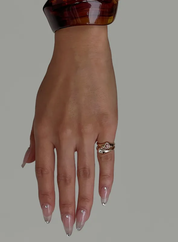 I Know Love Pinky Ring Pack Gold made by Princess Polly