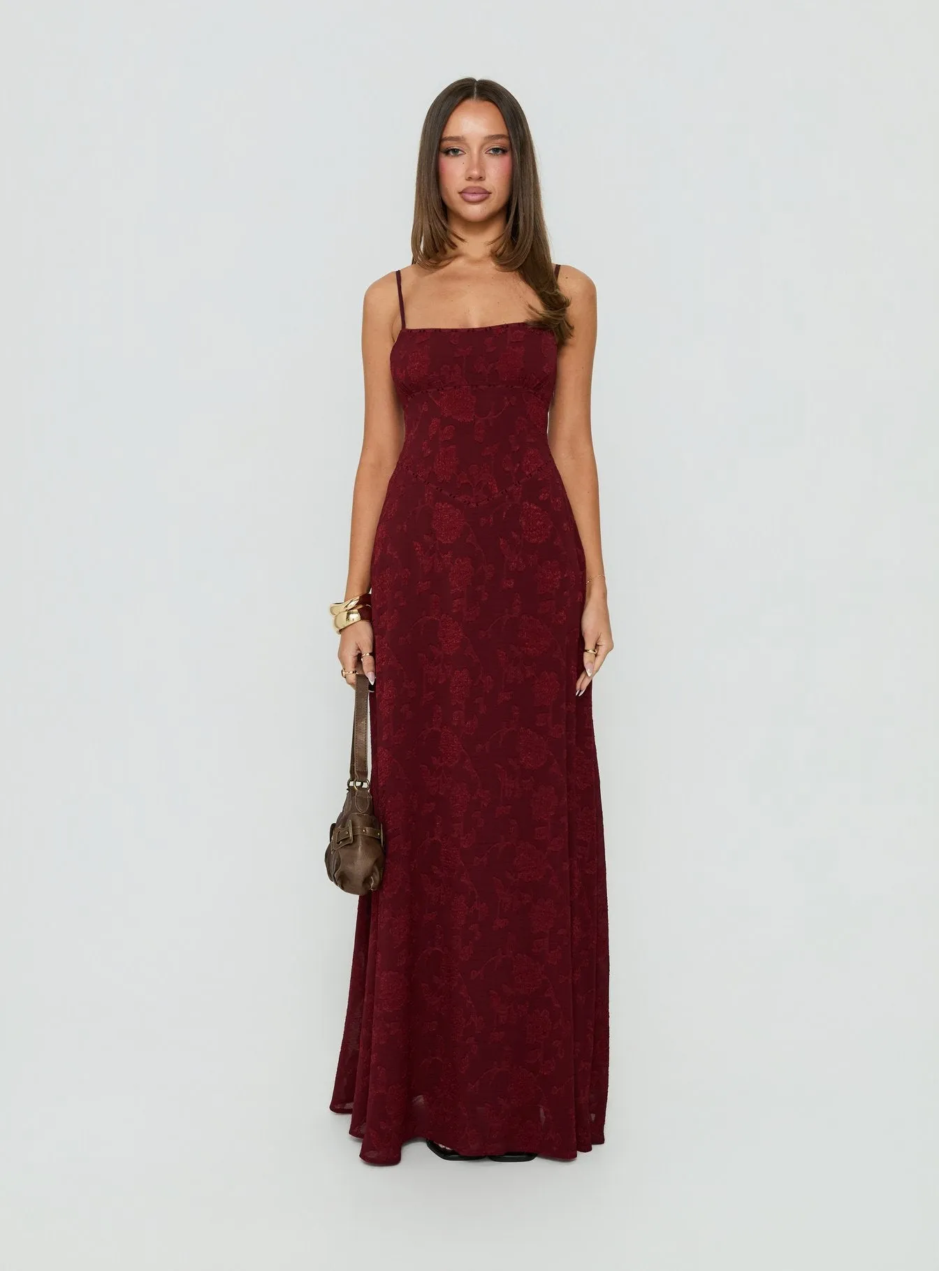 South of France Maxi Dress Burgundy sold by Princess Polly product image thumbnail 2