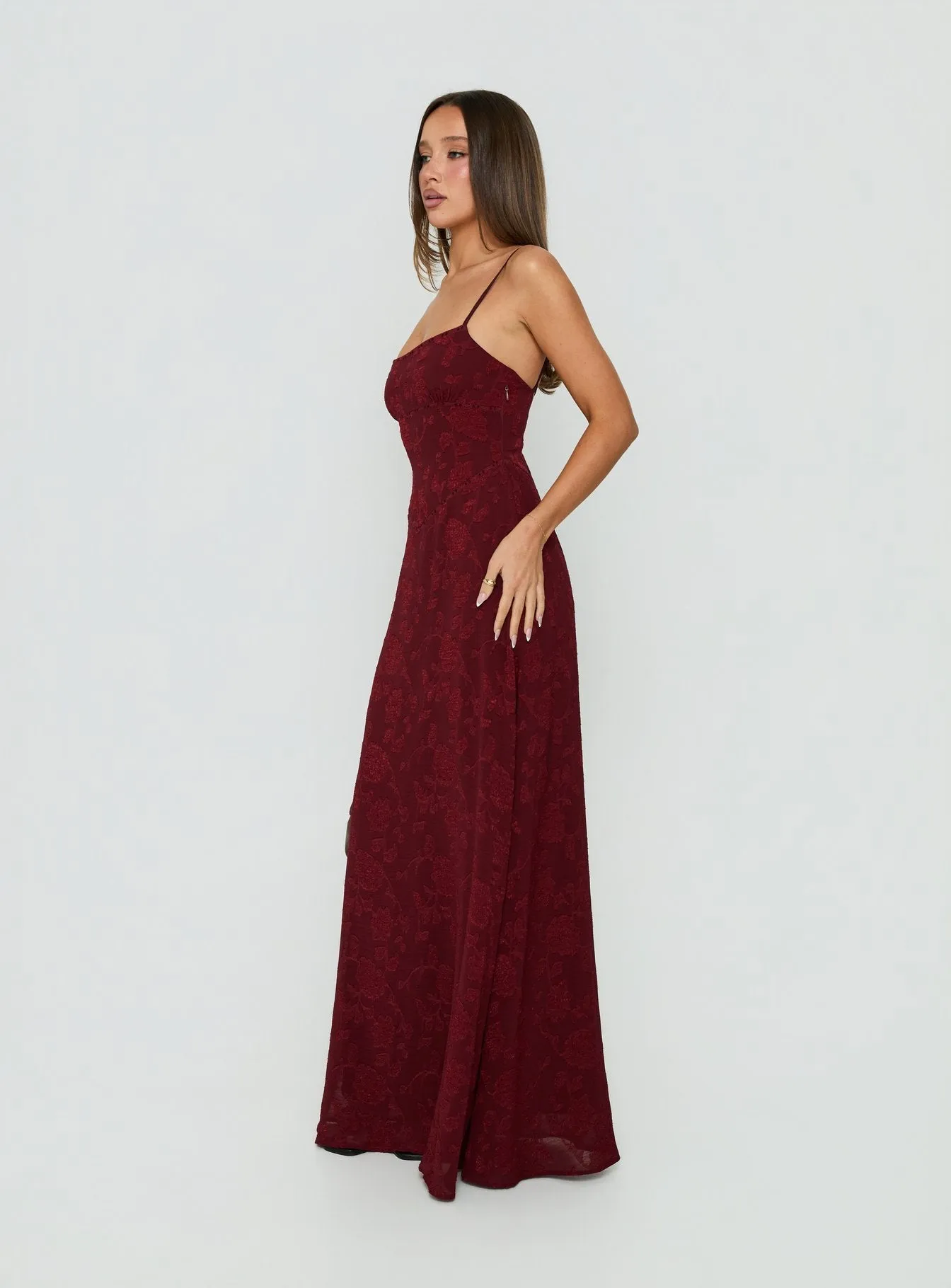 South of France Maxi Dress Burgundy sold by Princess Polly product image thumbnail 5