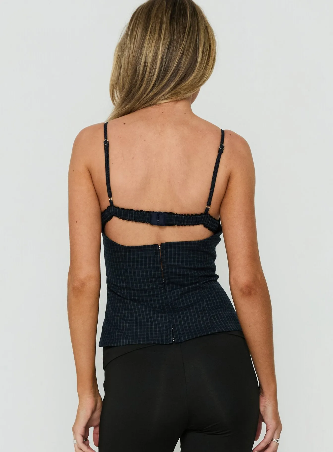 Renaissance Corset Top Blue Check sold by Princess Polly product image thumbnail 5