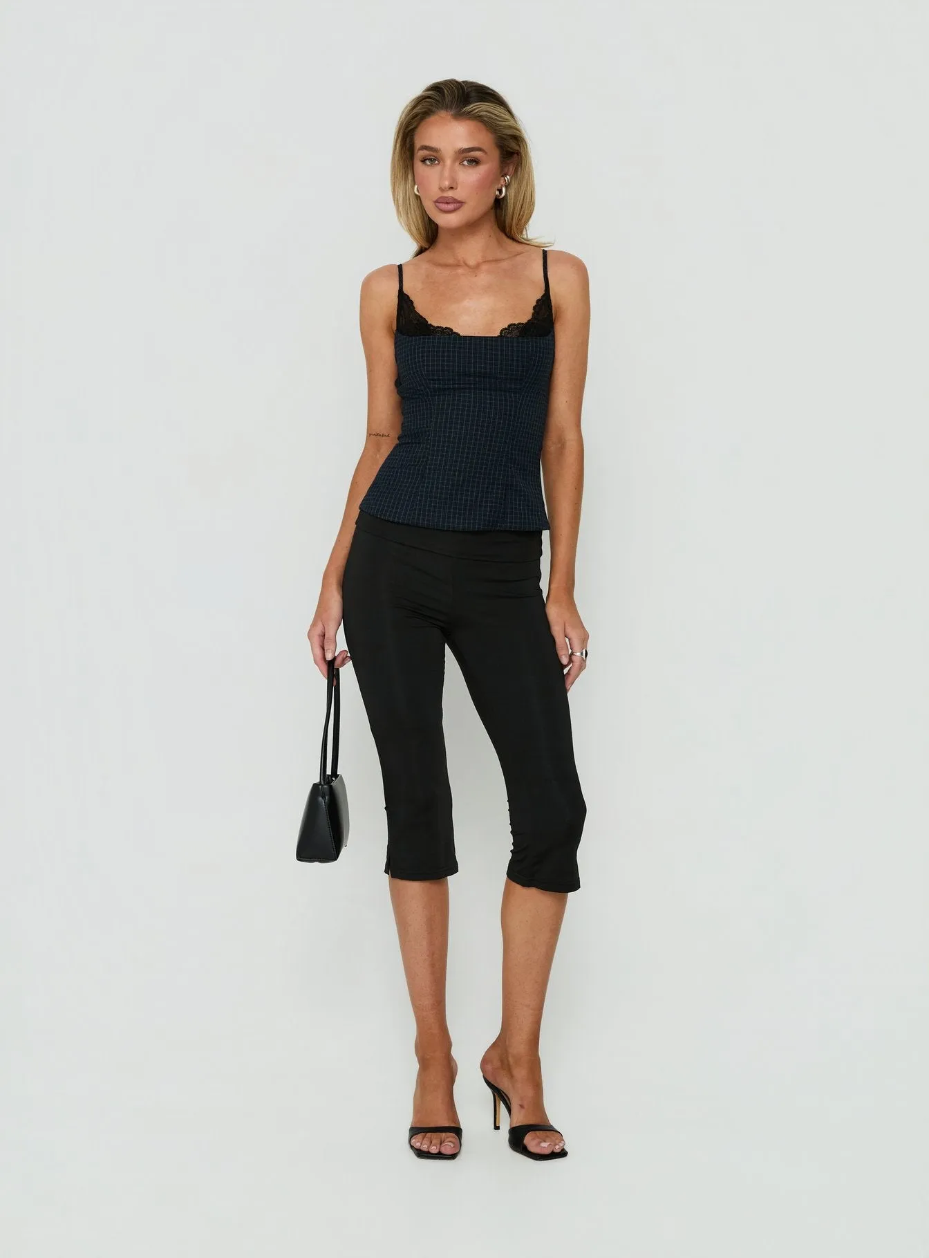 Avedon Foldover Waist Capri Pants Black sold by Princess Polly product image thumbnail 2