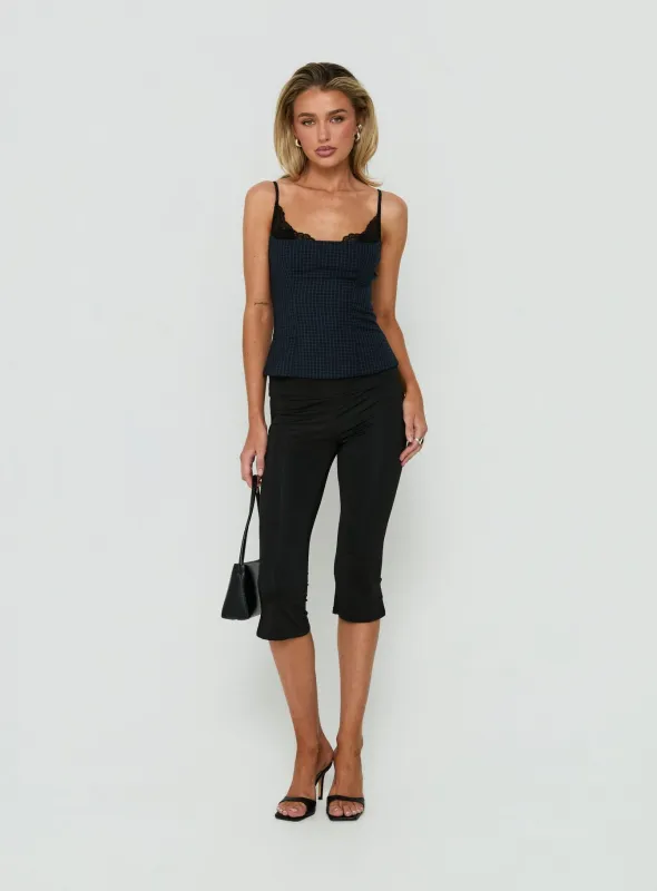 Avedon Foldover Waist Capri Pants Black made by Princess Polly