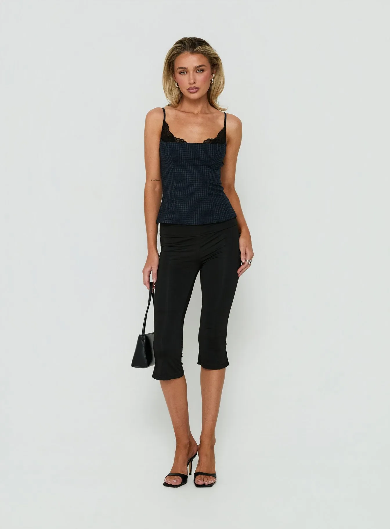 Avedon Foldover Waist Capri Pants Black sold by Princess Polly