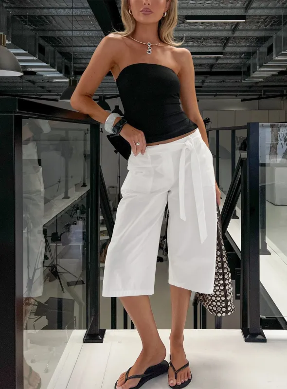 Khori 3/4 Longline Shorts White made by Princess Polly