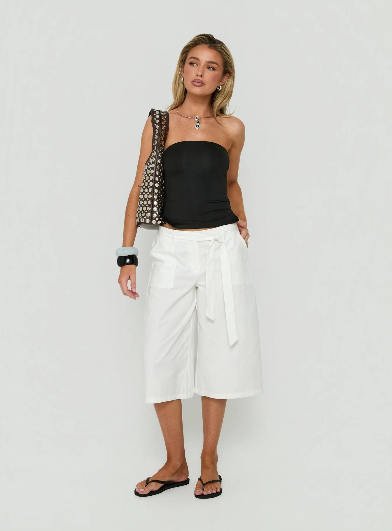 Khori 3/4 Longline Shorts White sold by Princess Polly product image thumbnail 2