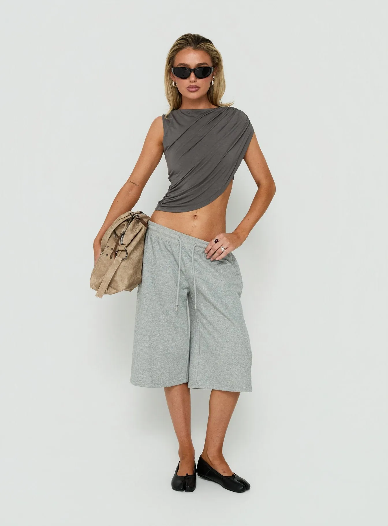 Adellah Draped Tank Top Slate sold by Princess Polly product image thumbnail 3