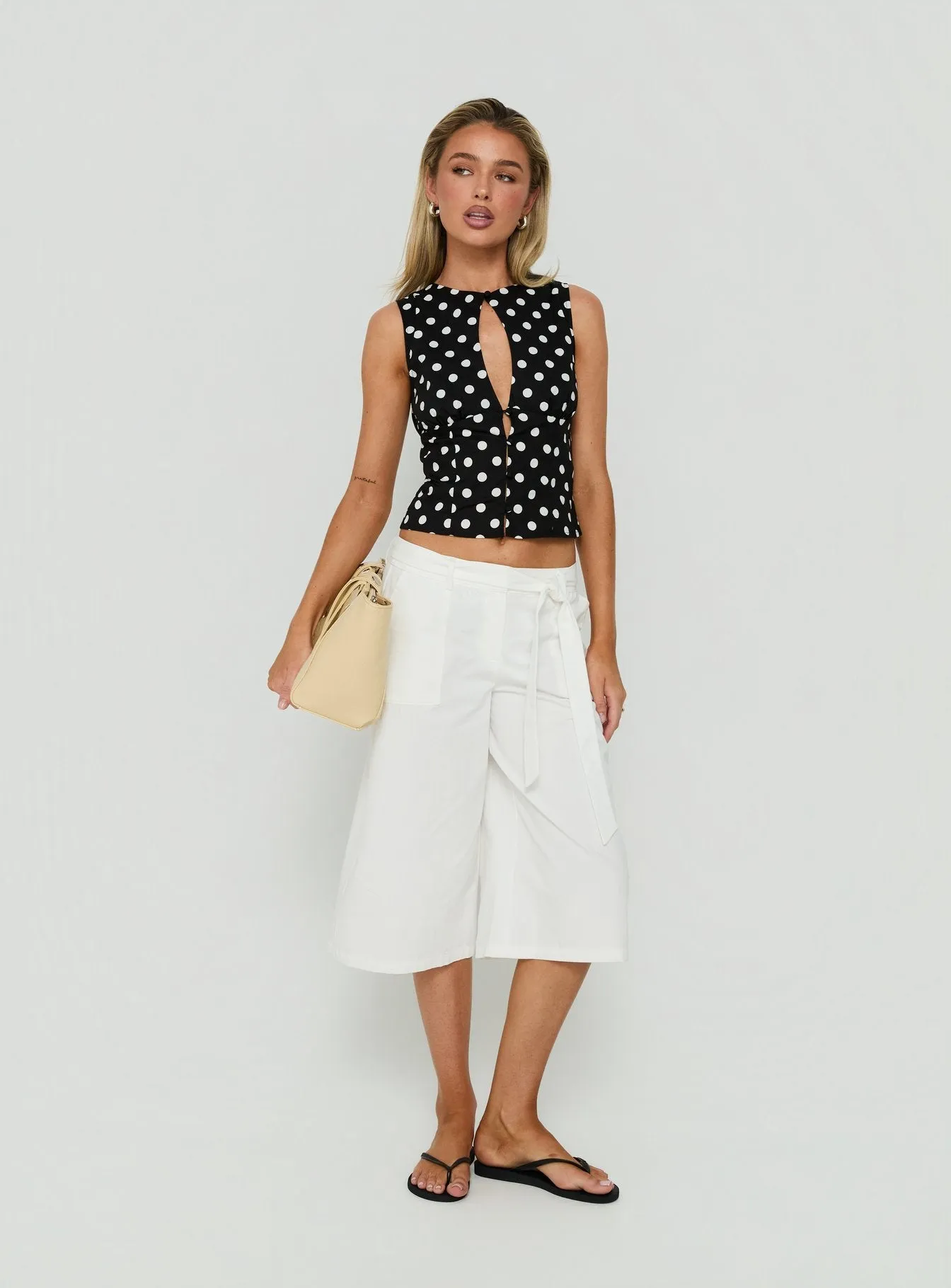 Dahlea Keyhole Sleeveless Top Black Polka Dot sold by Princess Polly product image thumbnail 2