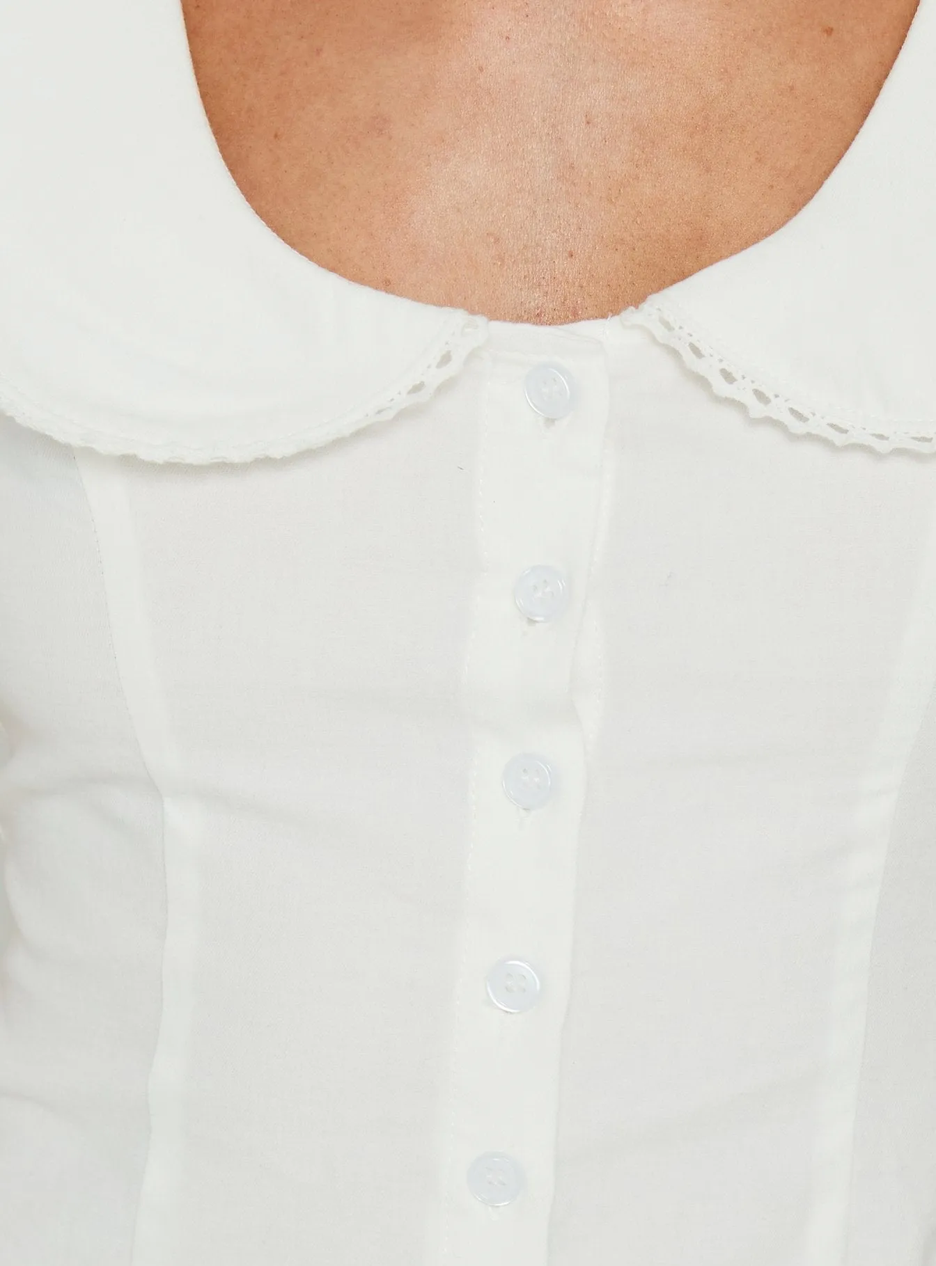Gardinia Collared Button Down Top White sold by Princess Polly product image thumbnail 5