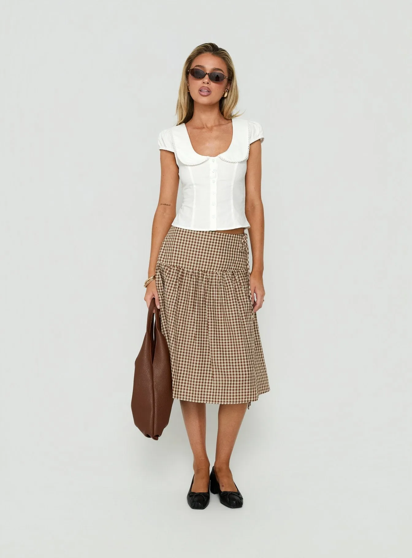 Gardinia Collared Button Down Top White sold by Princess Polly product image thumbnail 2