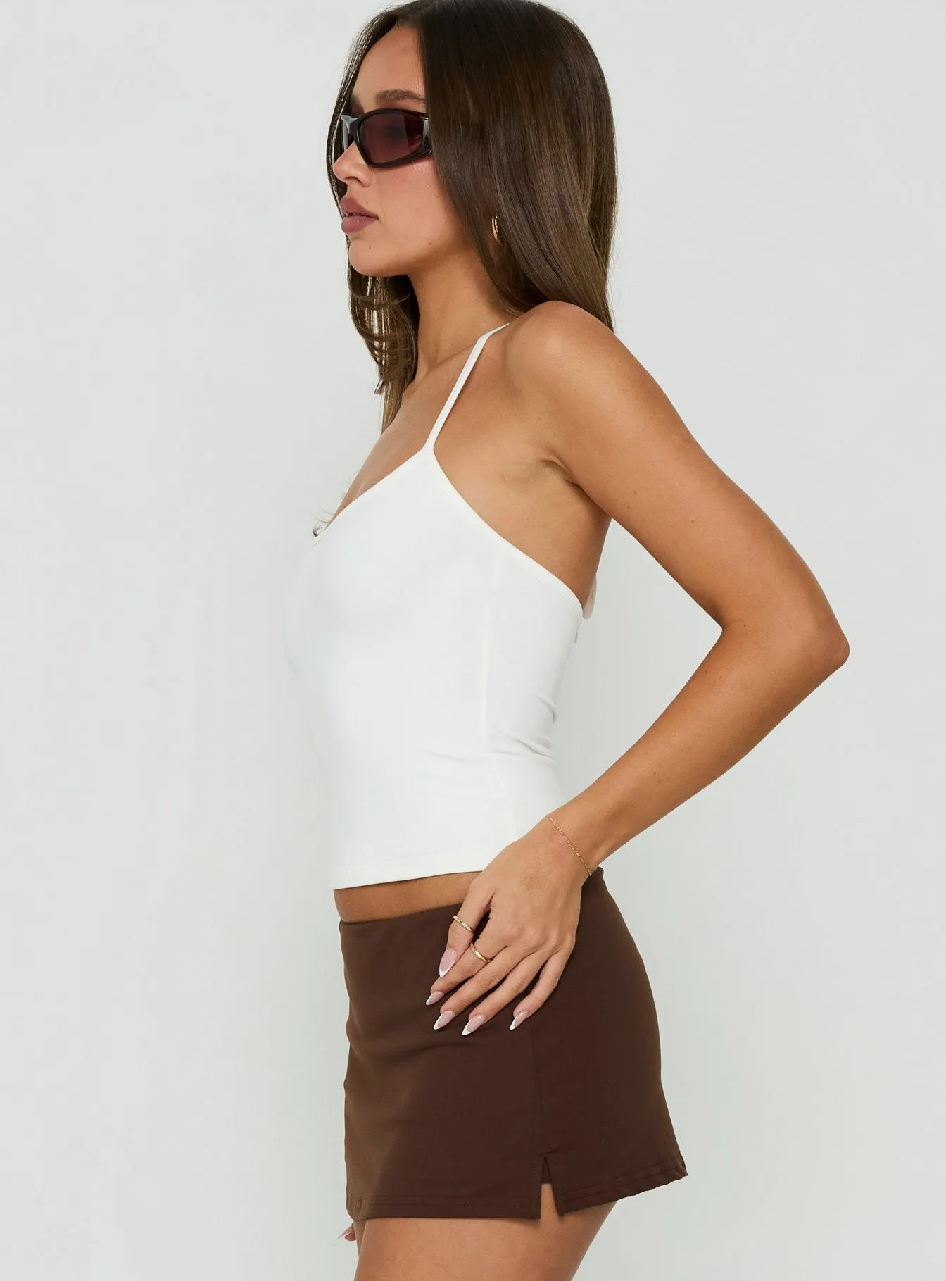 Daily Define Thin Strap Classic Tank Top White sold by Princess Polly product image thumbnail 4